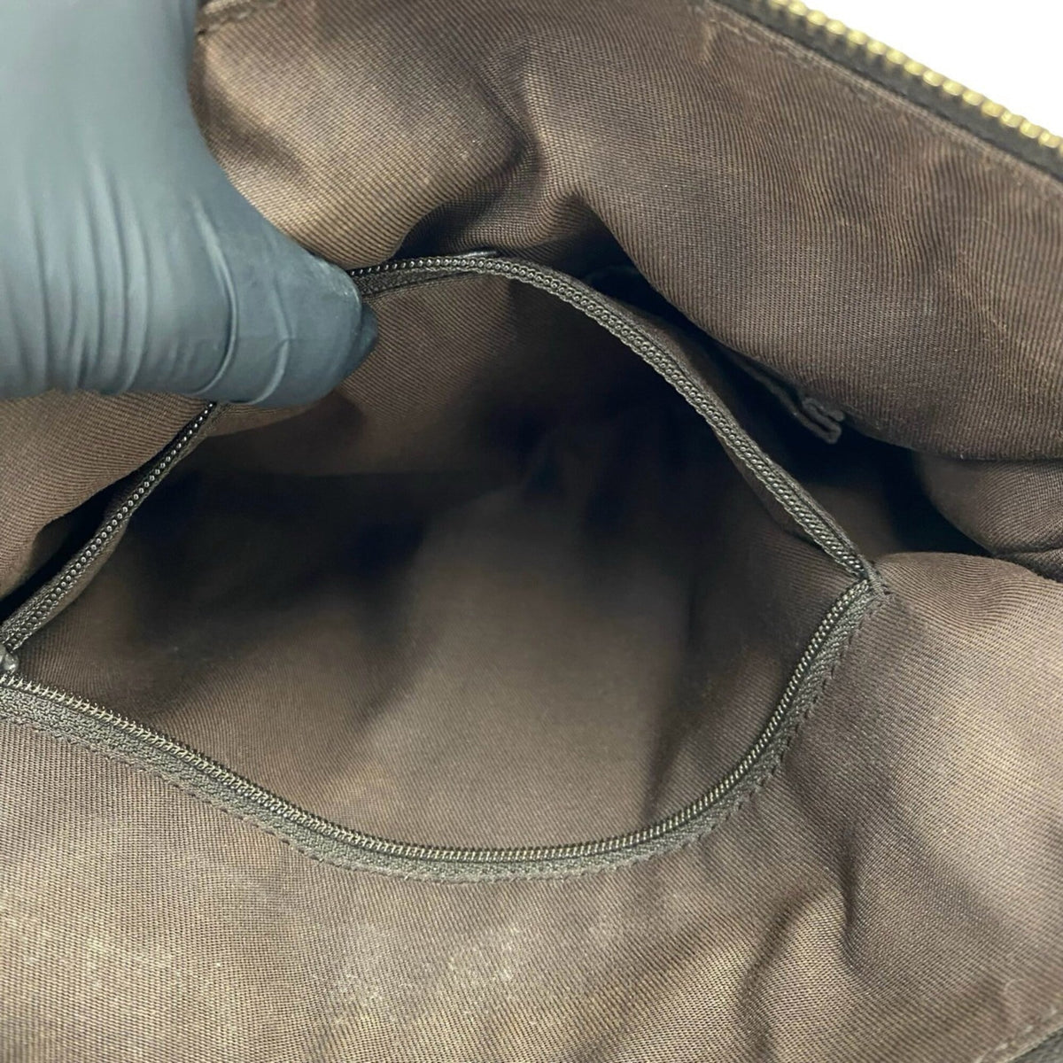 Gucci Brown Canvas Leather Pochette Shoulder Bag (Pre-Owned)