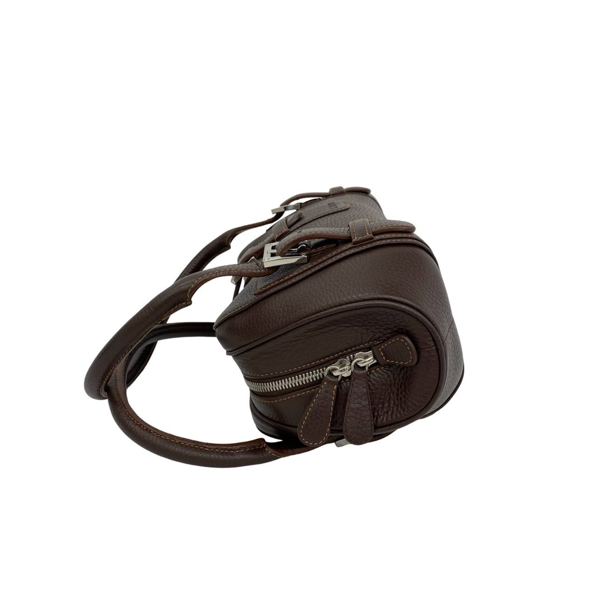 Loewe Brown Leather Boston Bag Handbag (Pre-Owned)
