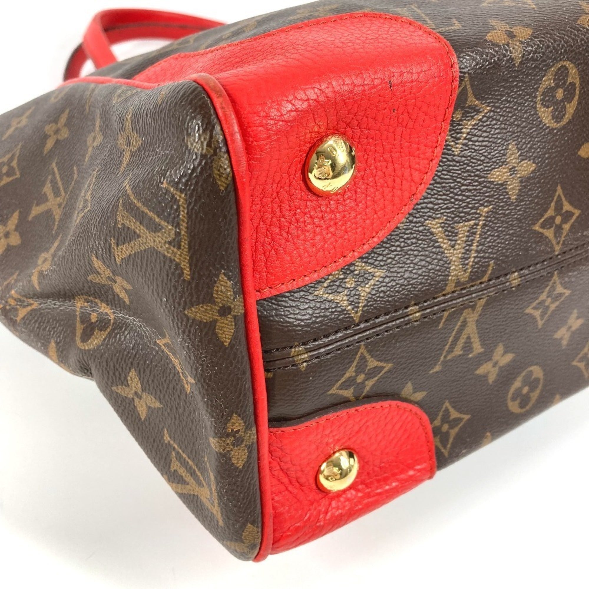Louis Vuitton Brown Red Color Monogram Shoulder Bag (Pre-Owned)