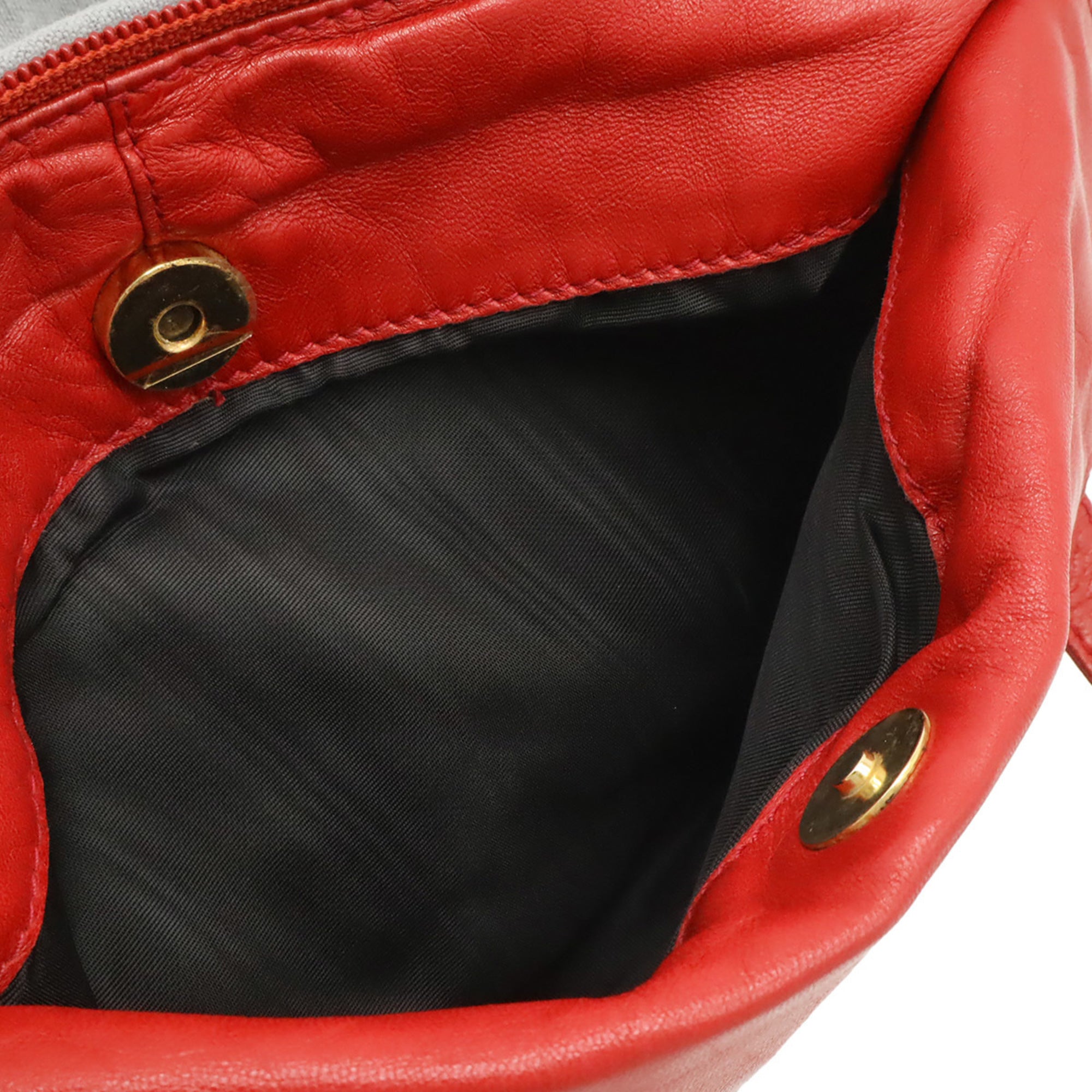 Loewe Red Color Leather Shoulder Bag Tote Bag (Pre-Owned)