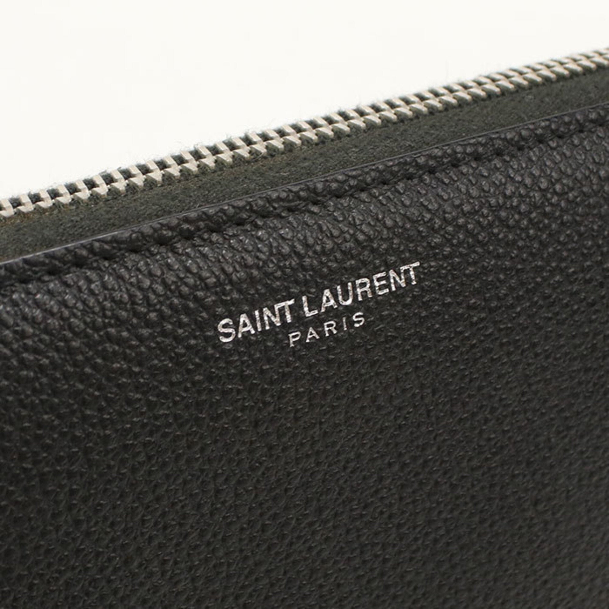 Saint Laurent Black Leather Long Wallet (Bi-Fold) (Pre-Owned)