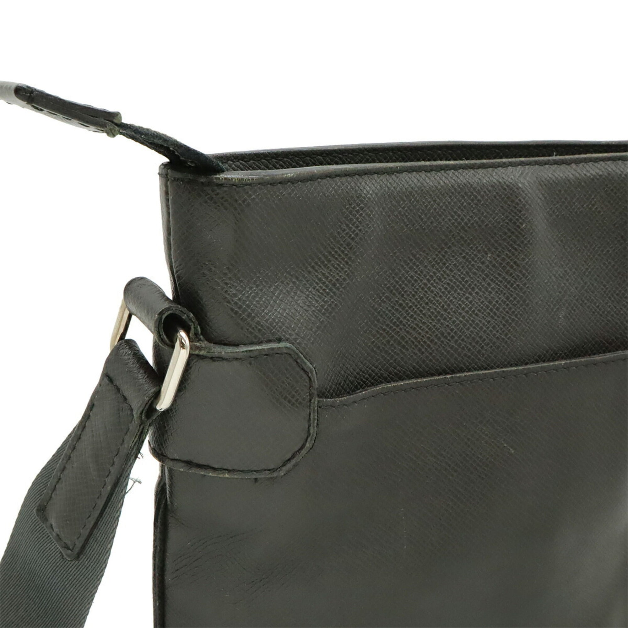 Louis Vuitton Ardoise Black Leather Shoulder Bag (Pre-Owned)
