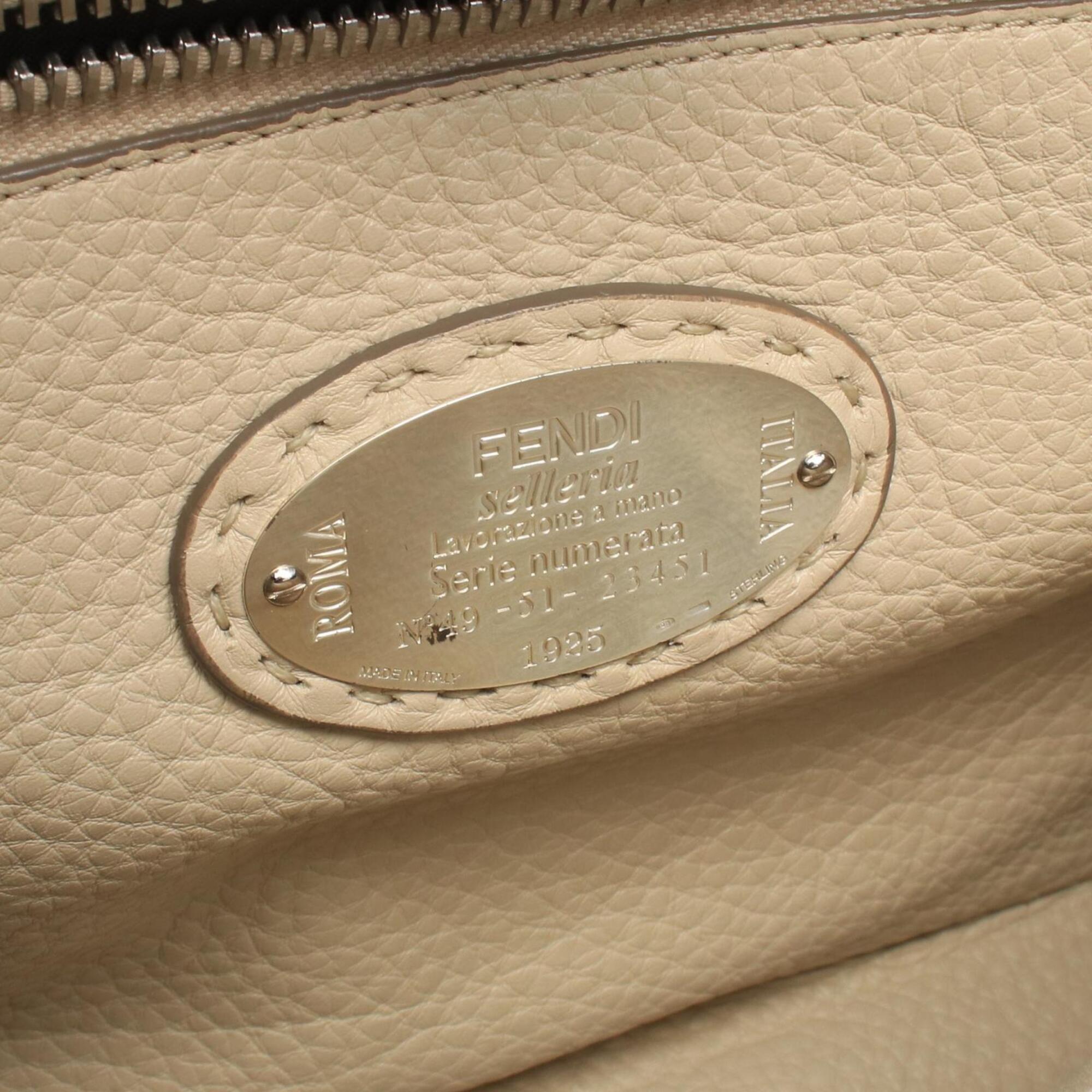 Fendi Gray Leather Handbag (Pre-Owned)