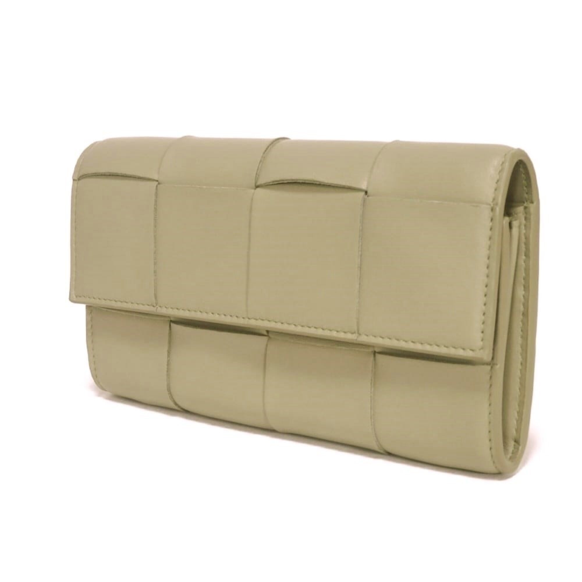 Bottega Veneta Green Intrecciato Long Wallet (Bi-Fold) (Pre-Owned)