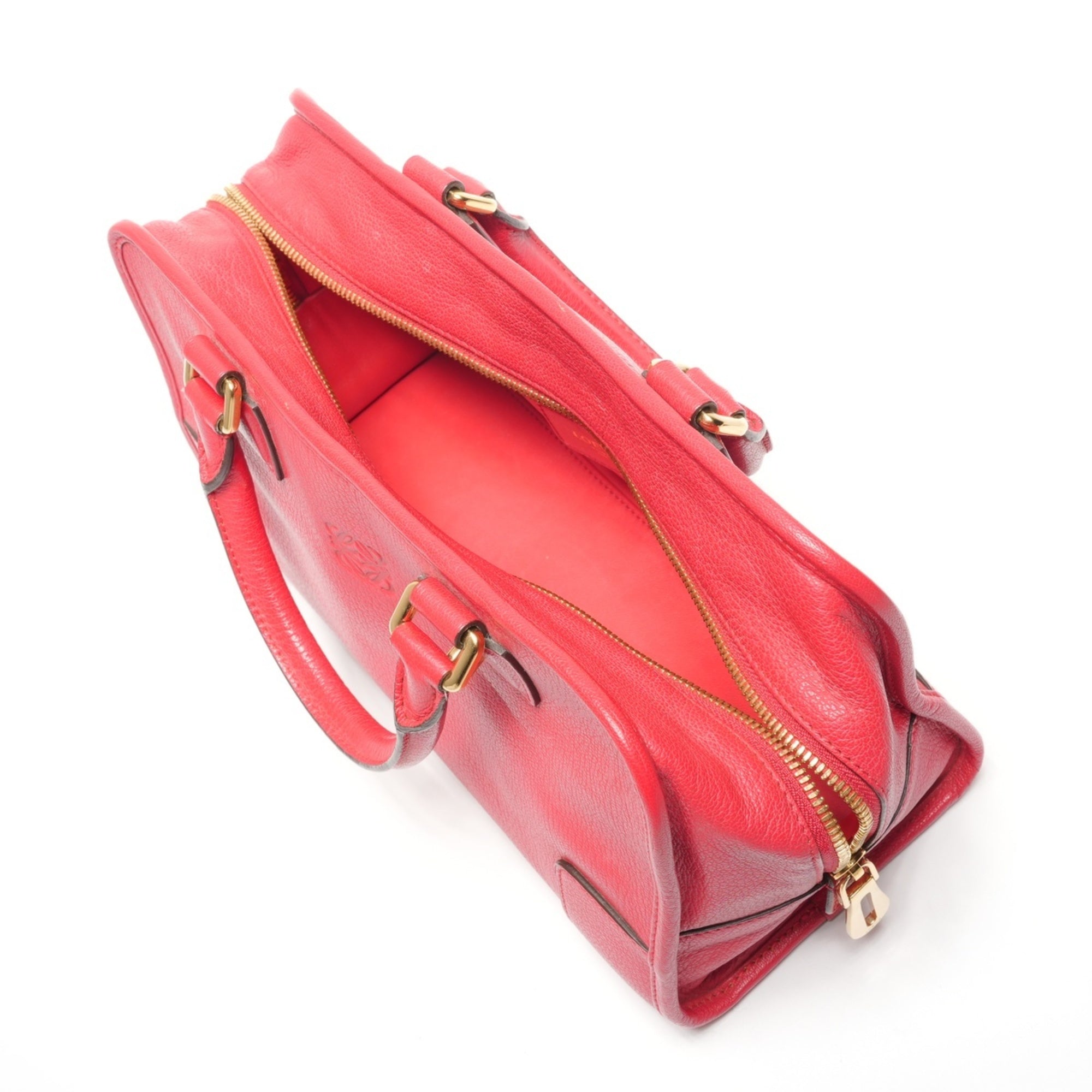 Loewe Amazona Red Color Leather Handbag (Pre-Owned)