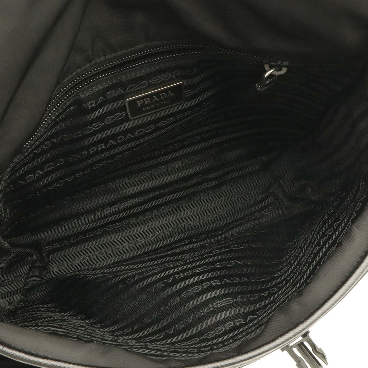 Prada Black Nero Nylon Leather Handbag Shoulder Bag (Pre-Owned)