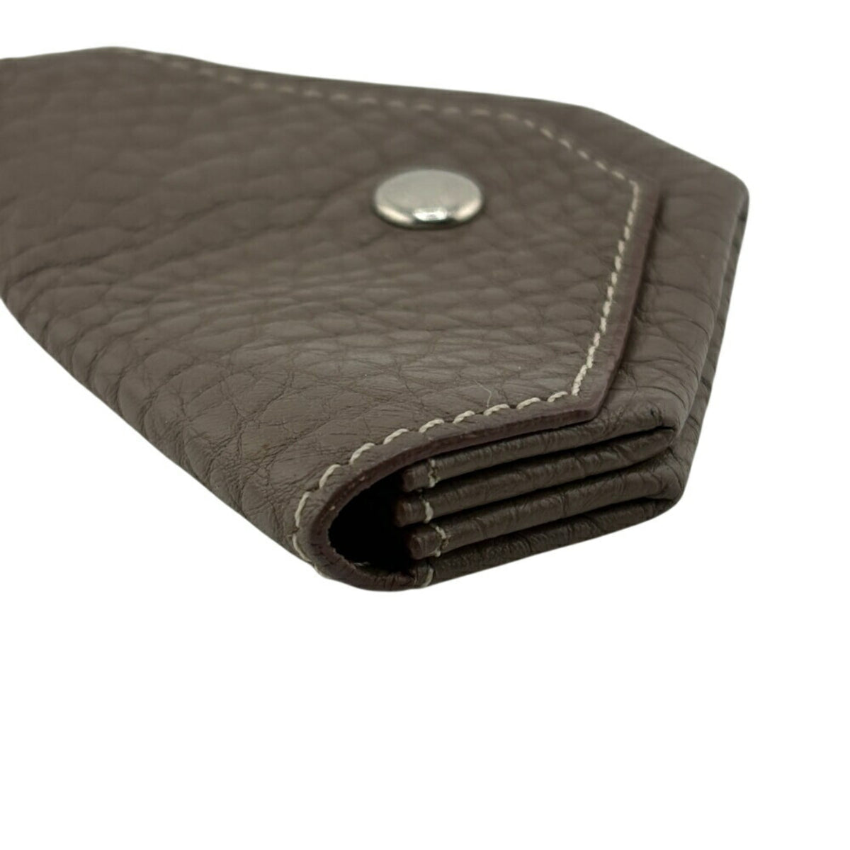 Hermes Gray Leather Coin Purse/Coin Case (Pre-Owned)