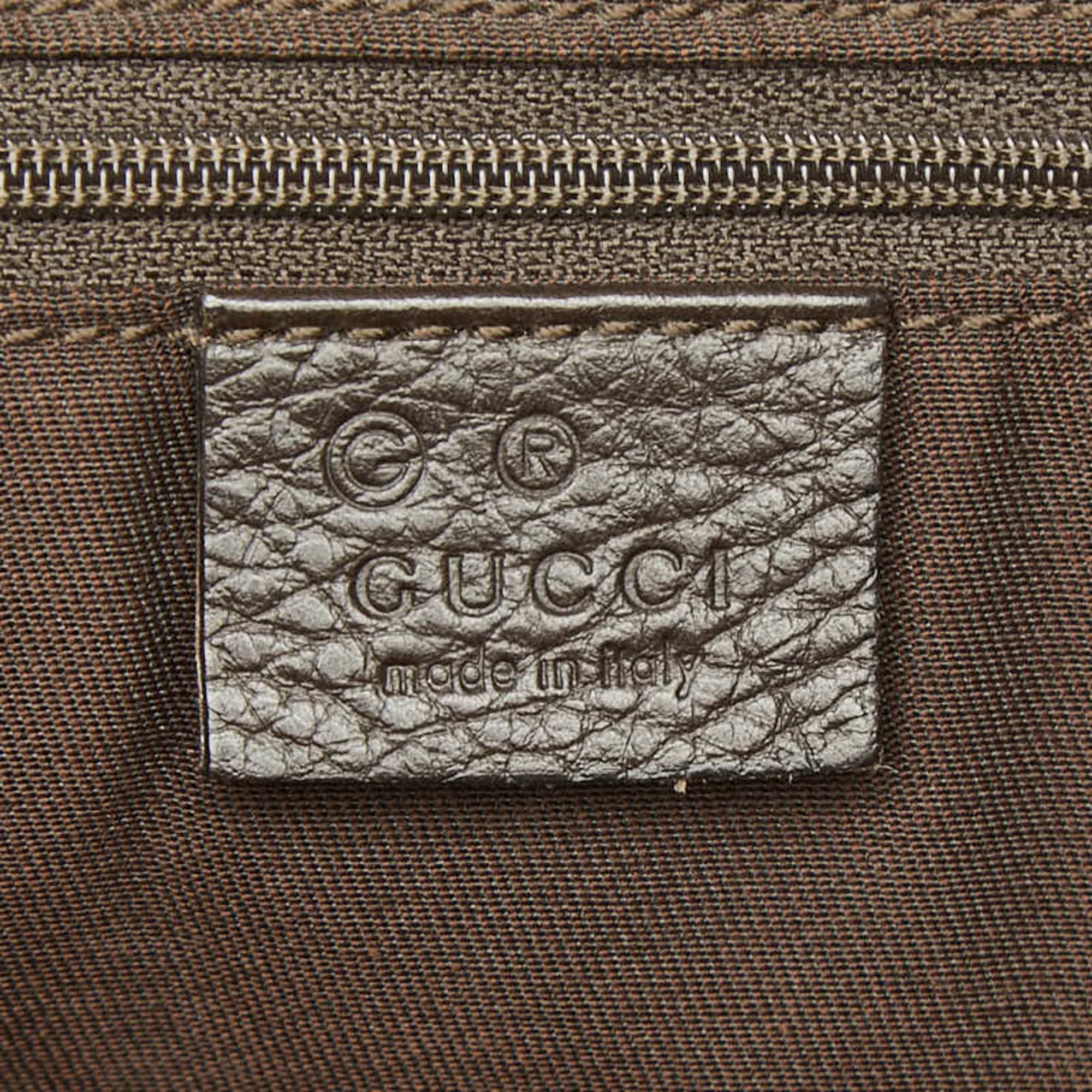 Gucci Brown Nylon Leather Shoulder Bag (Pre-Owned)