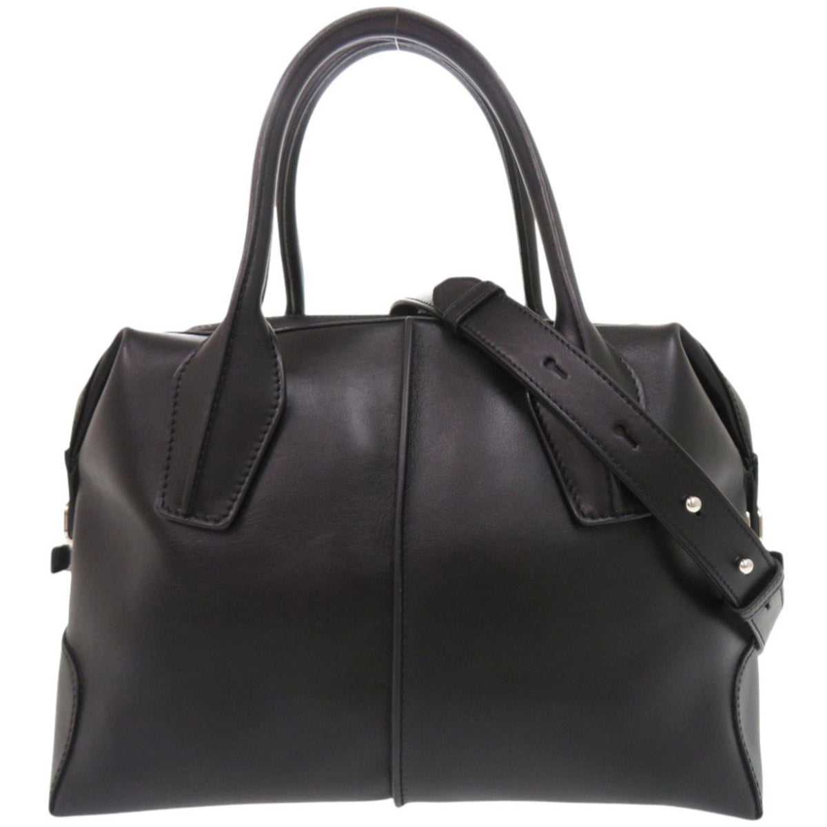 Tod's Black Leather Handbag Shoulder Bag (Pre-Owned)