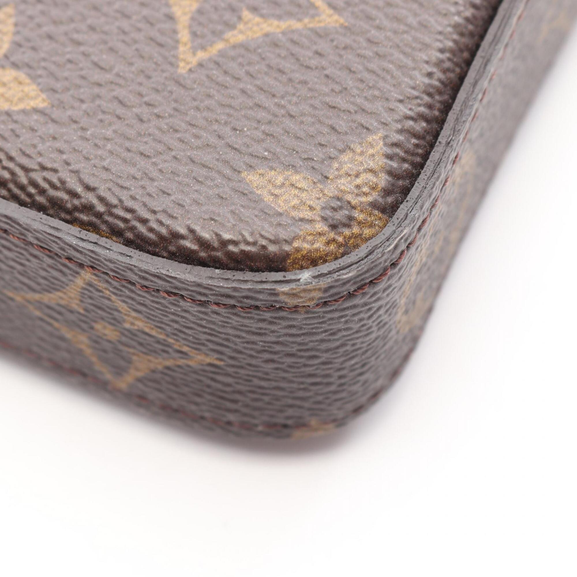 Louis Vuitton Brown Pvc Handbag Pouch Shoulder Bag (Pre-Owned)