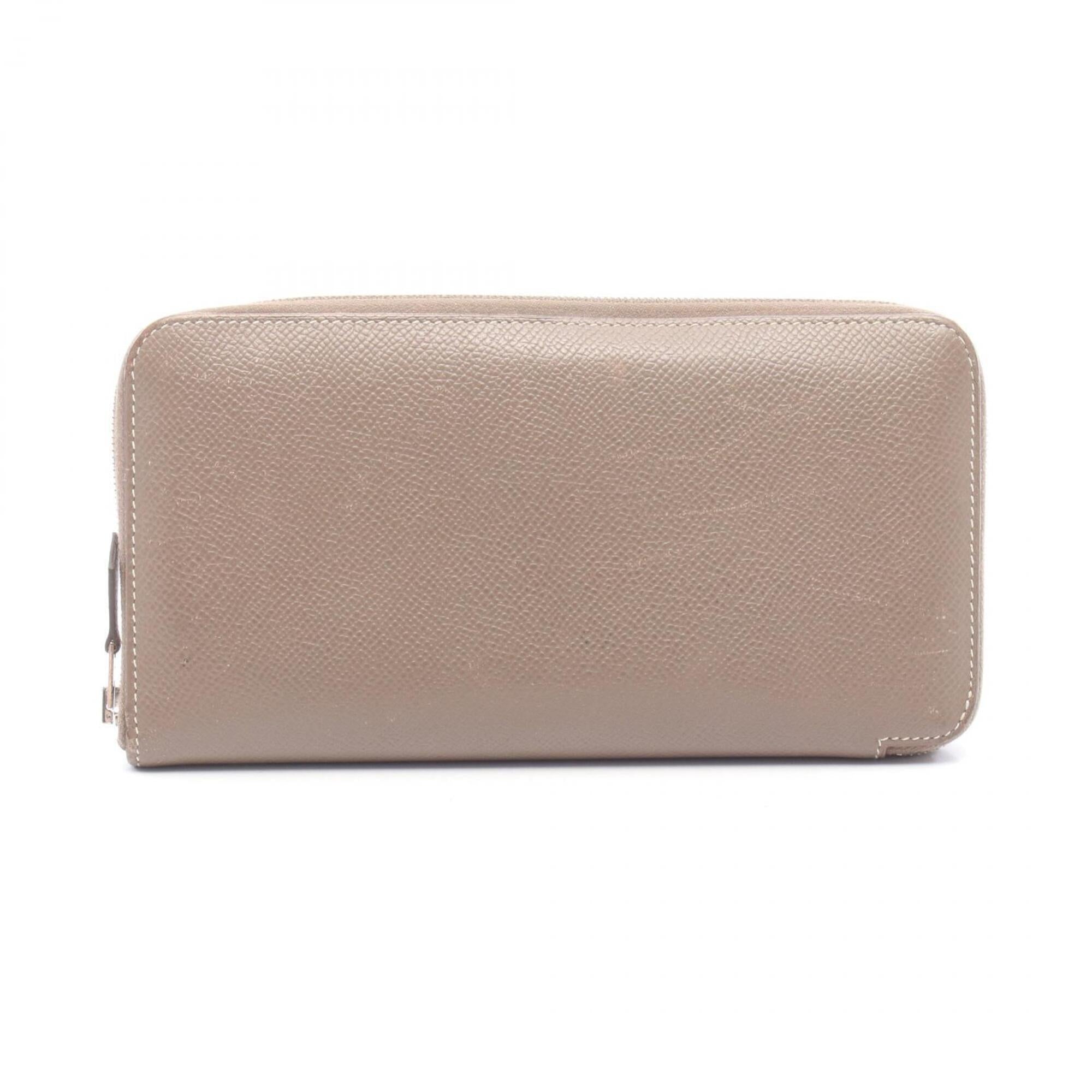 Hermes Etoupe Gray Gray Epsom Leather Long Wallet (Bi-Fold) (Pre-Owned)