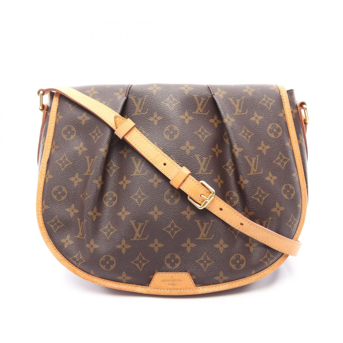 Louis Vuitton Brown Coated Canvas Leather Handbag Shoulder Bag (Pre-Owned)