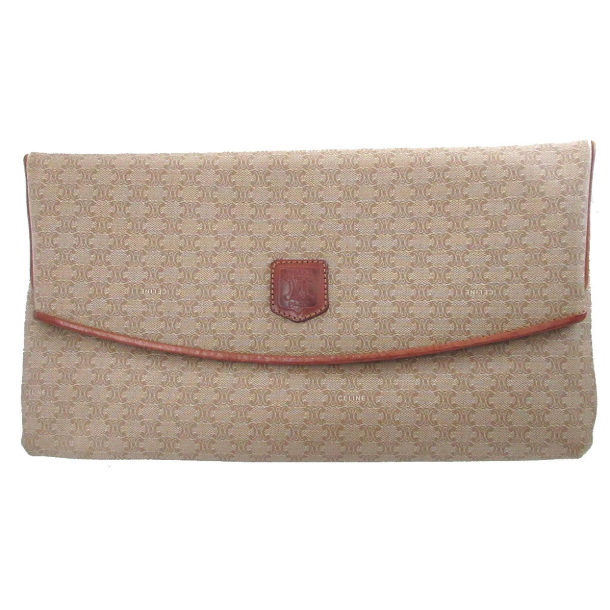 Celine Beige Brown Pvc Leather Clutch Bag (Pre-Owned)