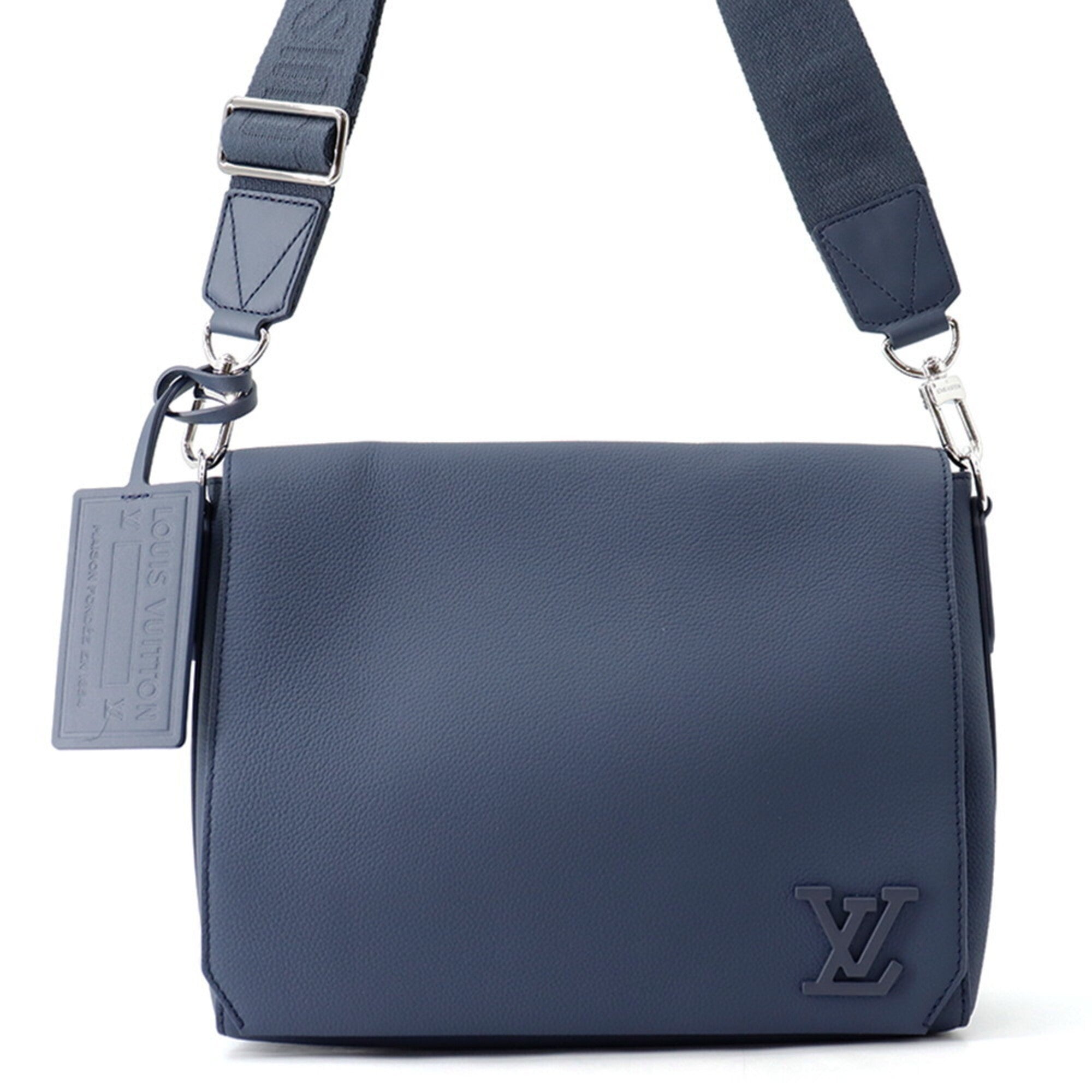 Louis Vuitton Navy Leather Handbag Shoulder Bag (Pre-Owned)