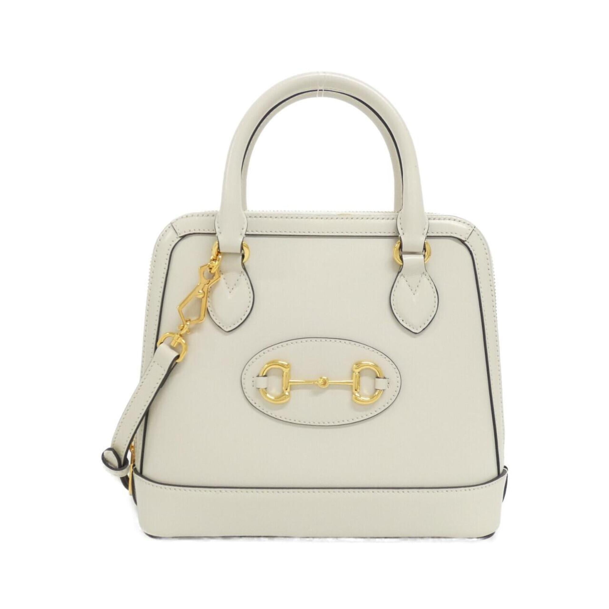 Gucci Horsebit White Leather Handbag (Pre-Owned)