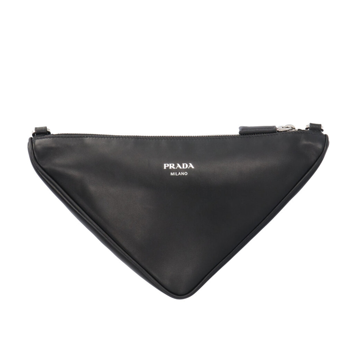 Prada Saffiano Black White Leather Shoulder Bag (Pre-Owned)