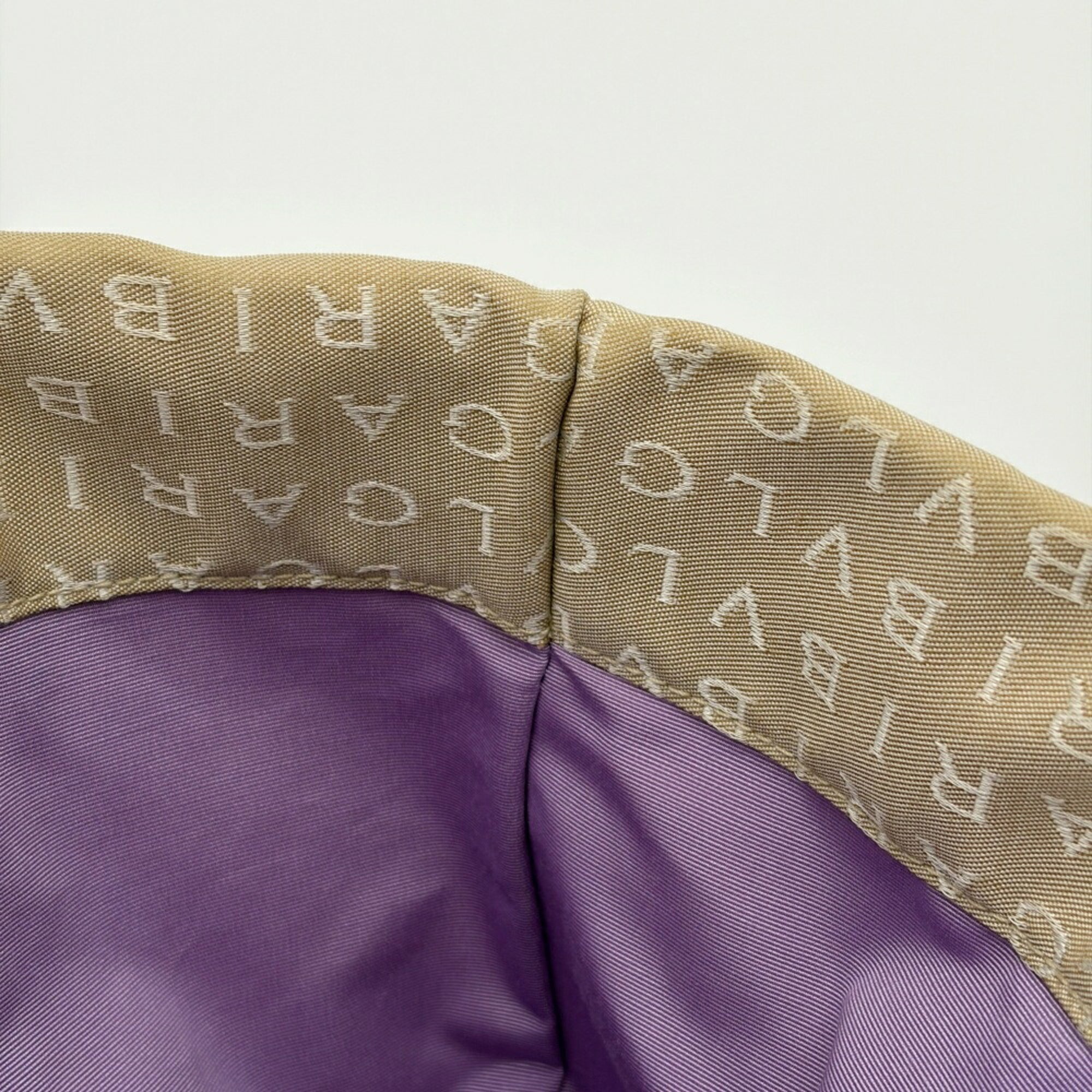 Bvlgari Beige Brown Canvas Leather Tote Bag (Pre-Owned)