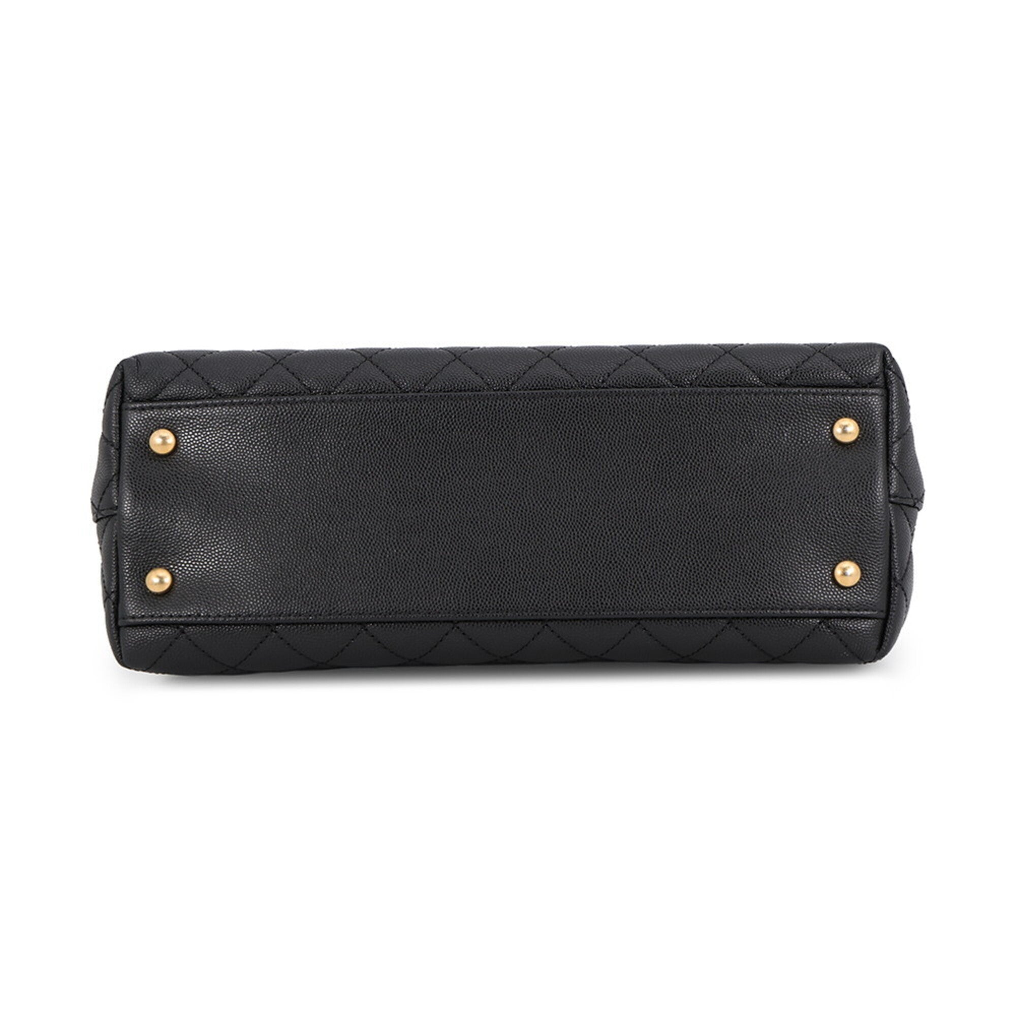 Chanel Matelasse Black Grained Calfskin Handbag (Pre-Owned)