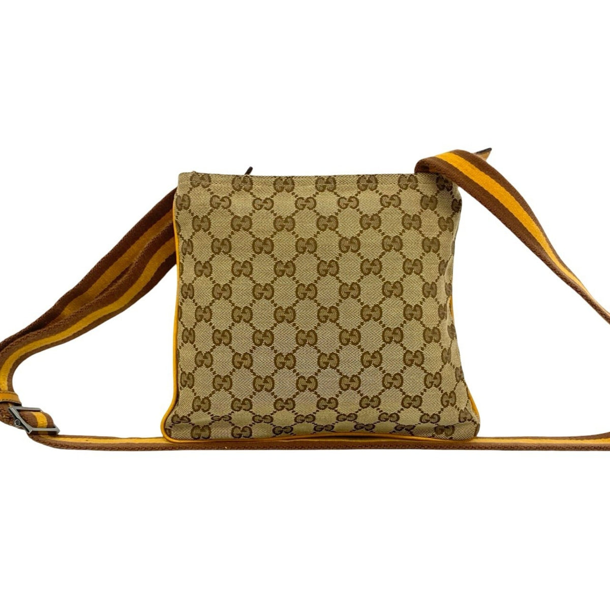 Gucci Brown Canvas Leather Crossbody Bag Pochette Shoulder Bag (Pre-Owned)