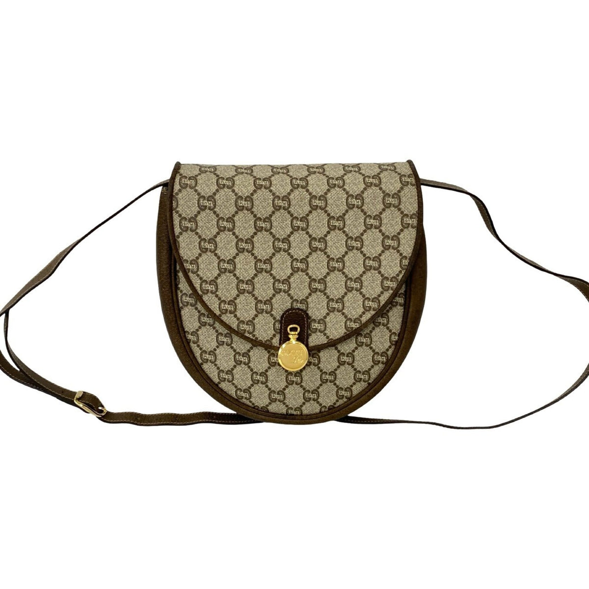 Gucci Brown Leather Pvc Pochette Shoulder Bag (Pre-Owned)