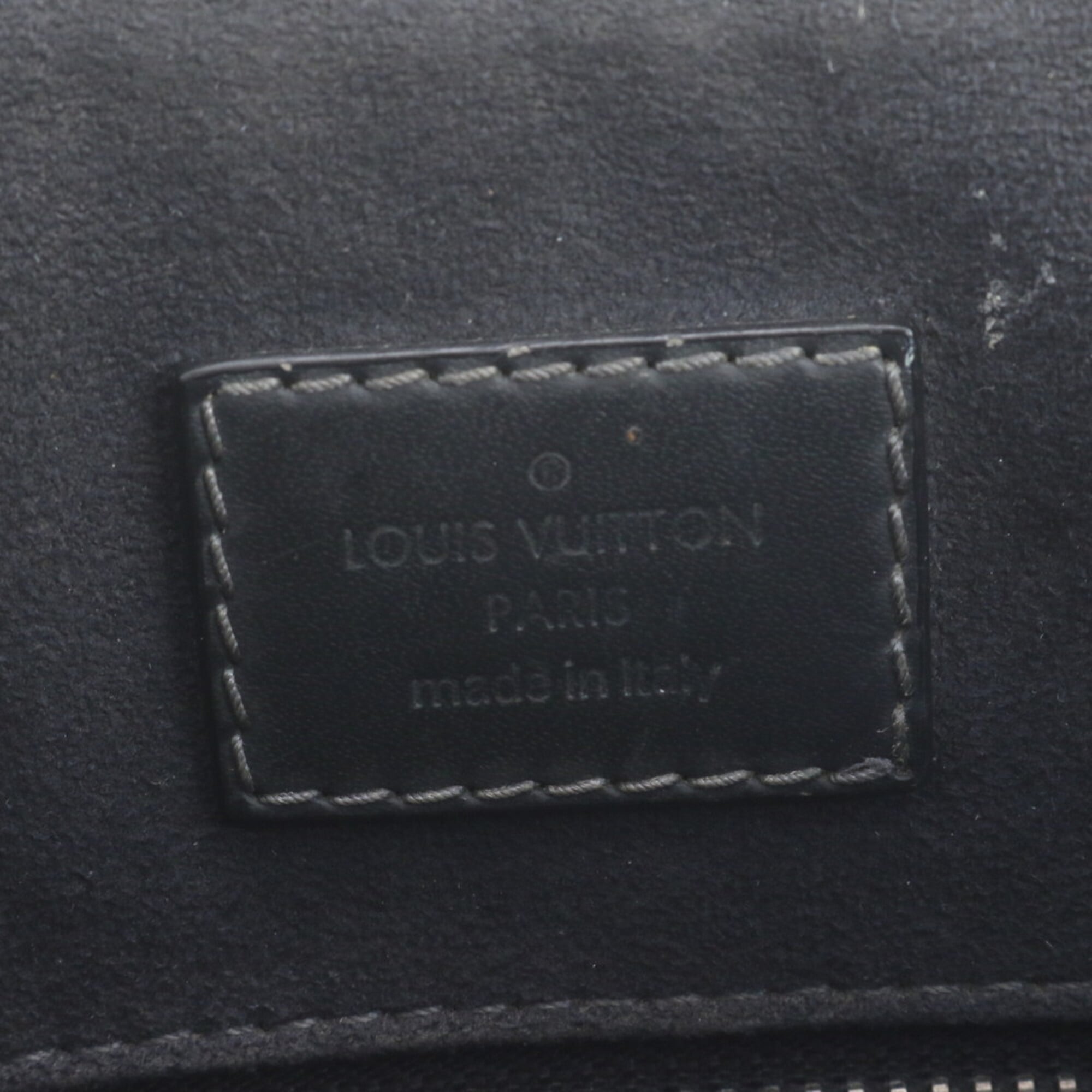 Louis Vuitton Black Navy Leather Coated Canvas Shoulder Bag Tote Bag (Pre-Owned)