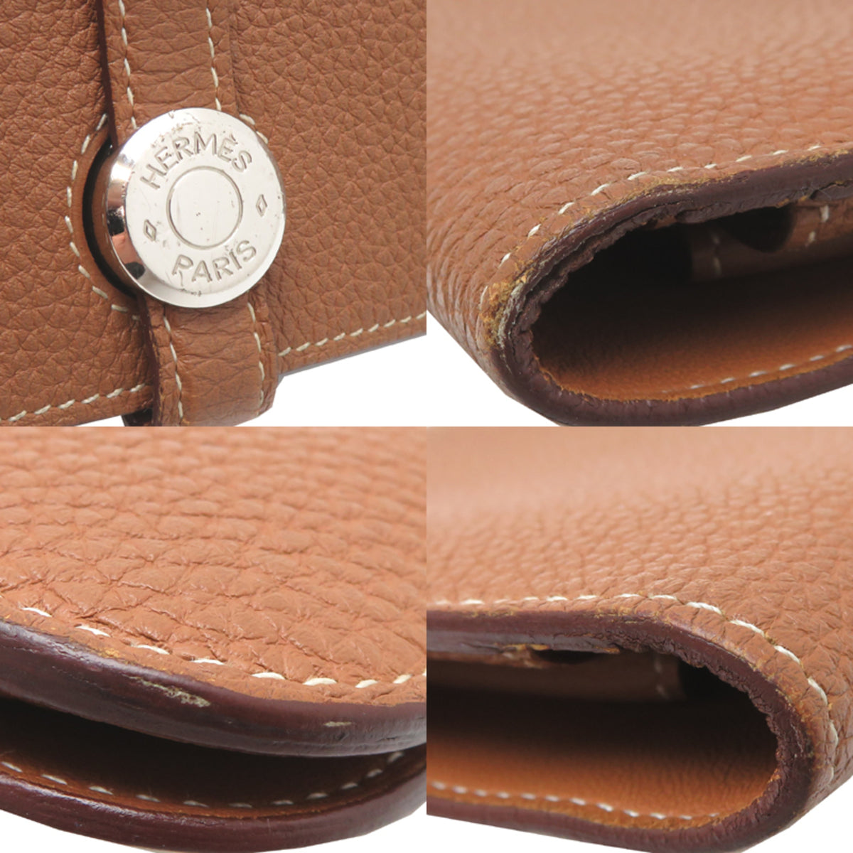 Hermes Gold Togo Leather Long Wallet (Bi-Fold) (Pre-Owned)