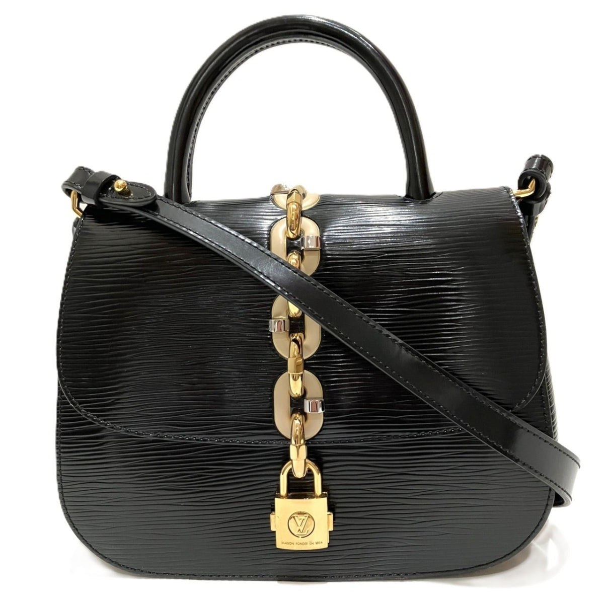 Louis Vuitton Black Leather Shoulder Bag (Pre-Owned)