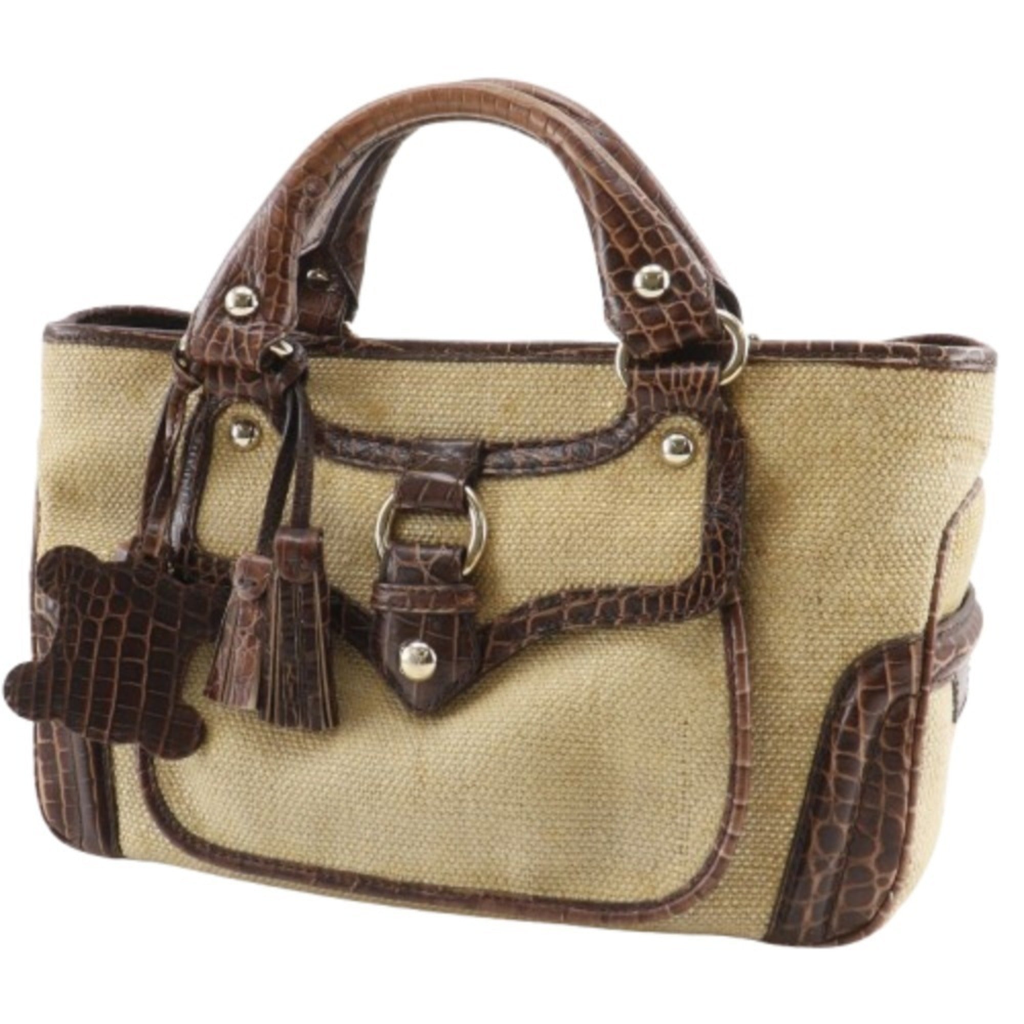 Celine Boogie Brown Straw Leather Handbag (Pre-Owned)