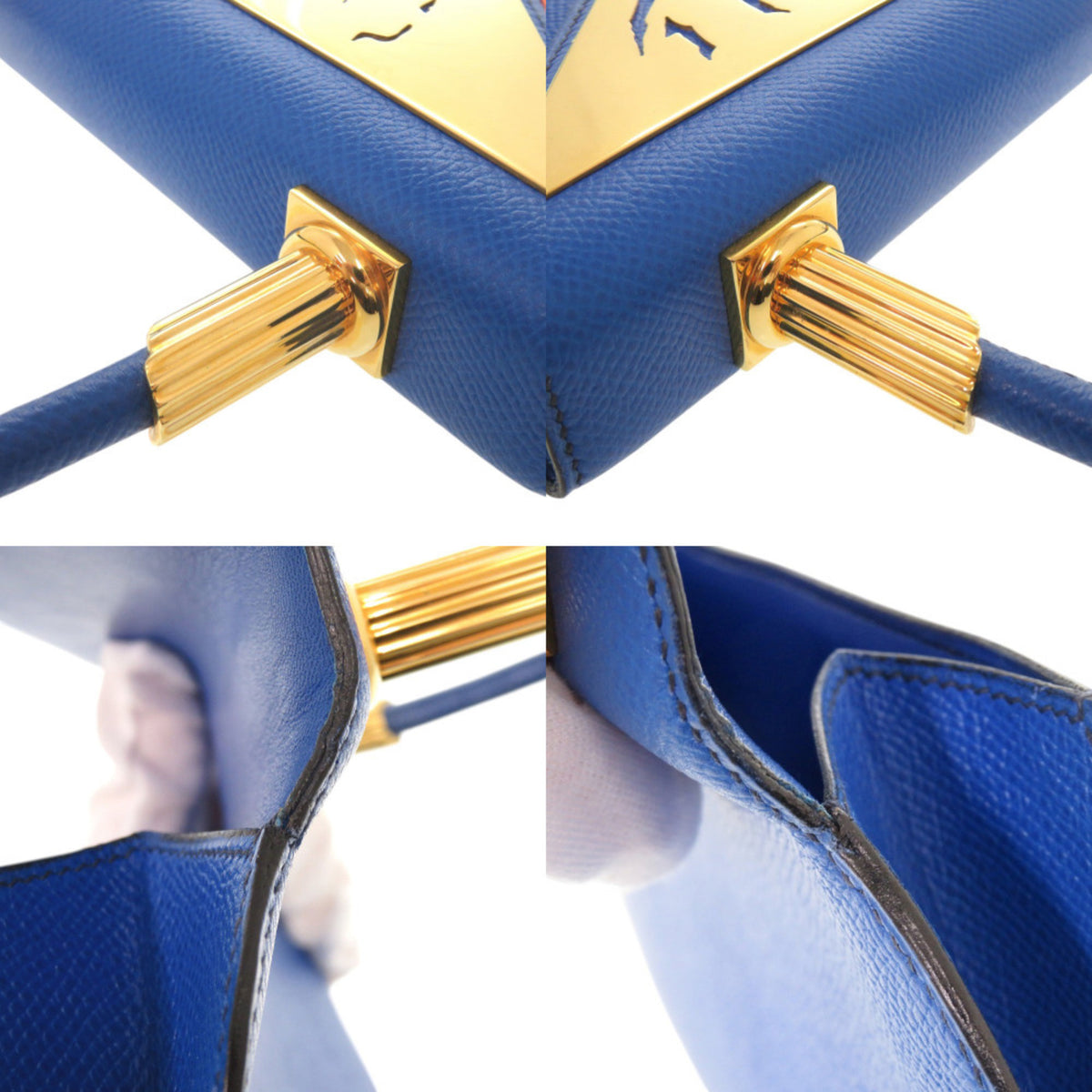 Hermes Blue Courchevel Leather Handbag (Pre-Owned)