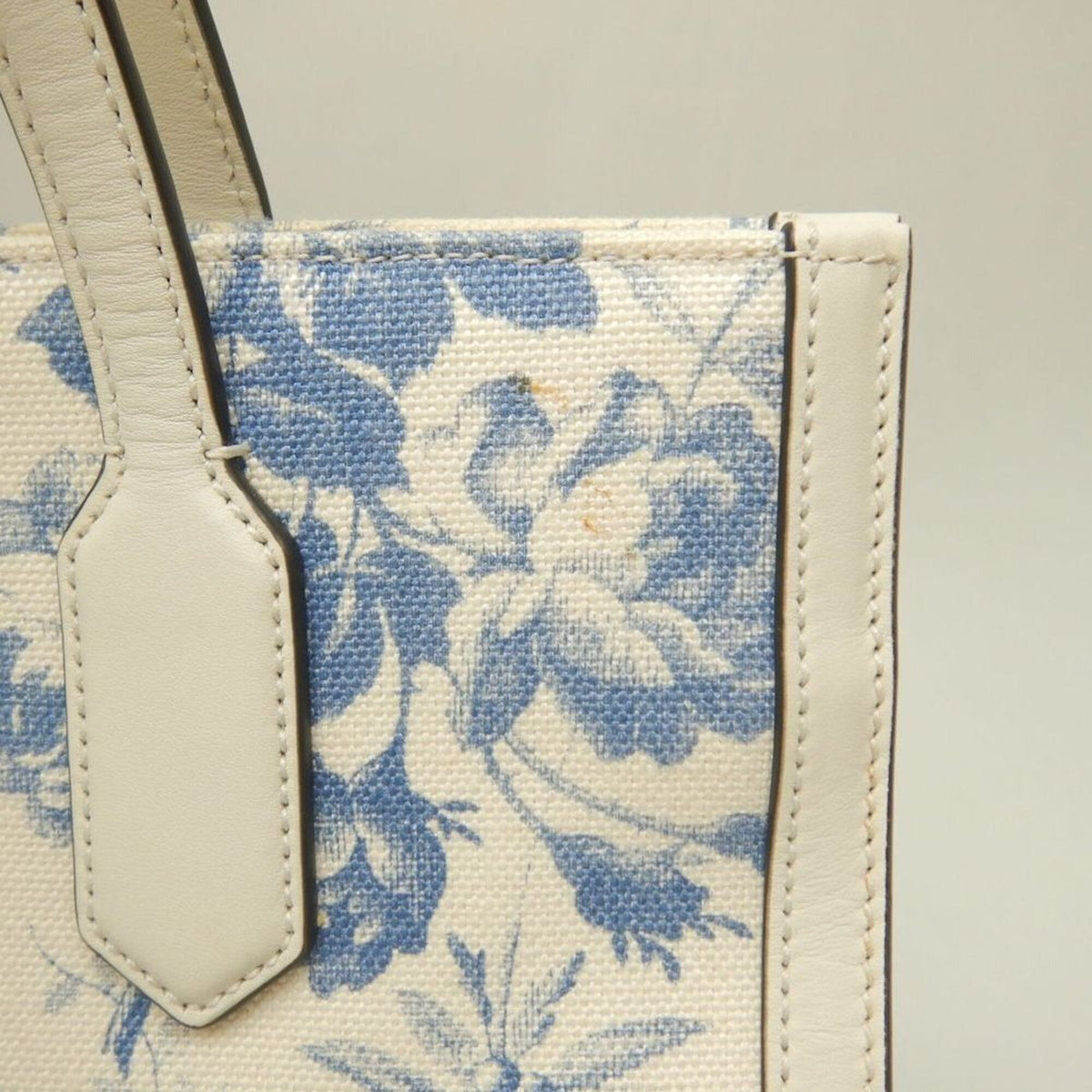 Gucci Blue Ivory Canvas Tote Bag (Pre-Owned)