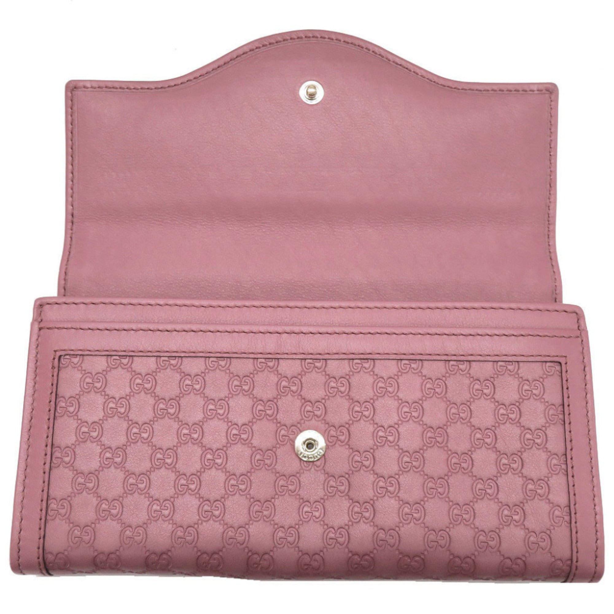 Gucci Purple Leather Long Wallet (Bi-Fold) (Pre-Owned)