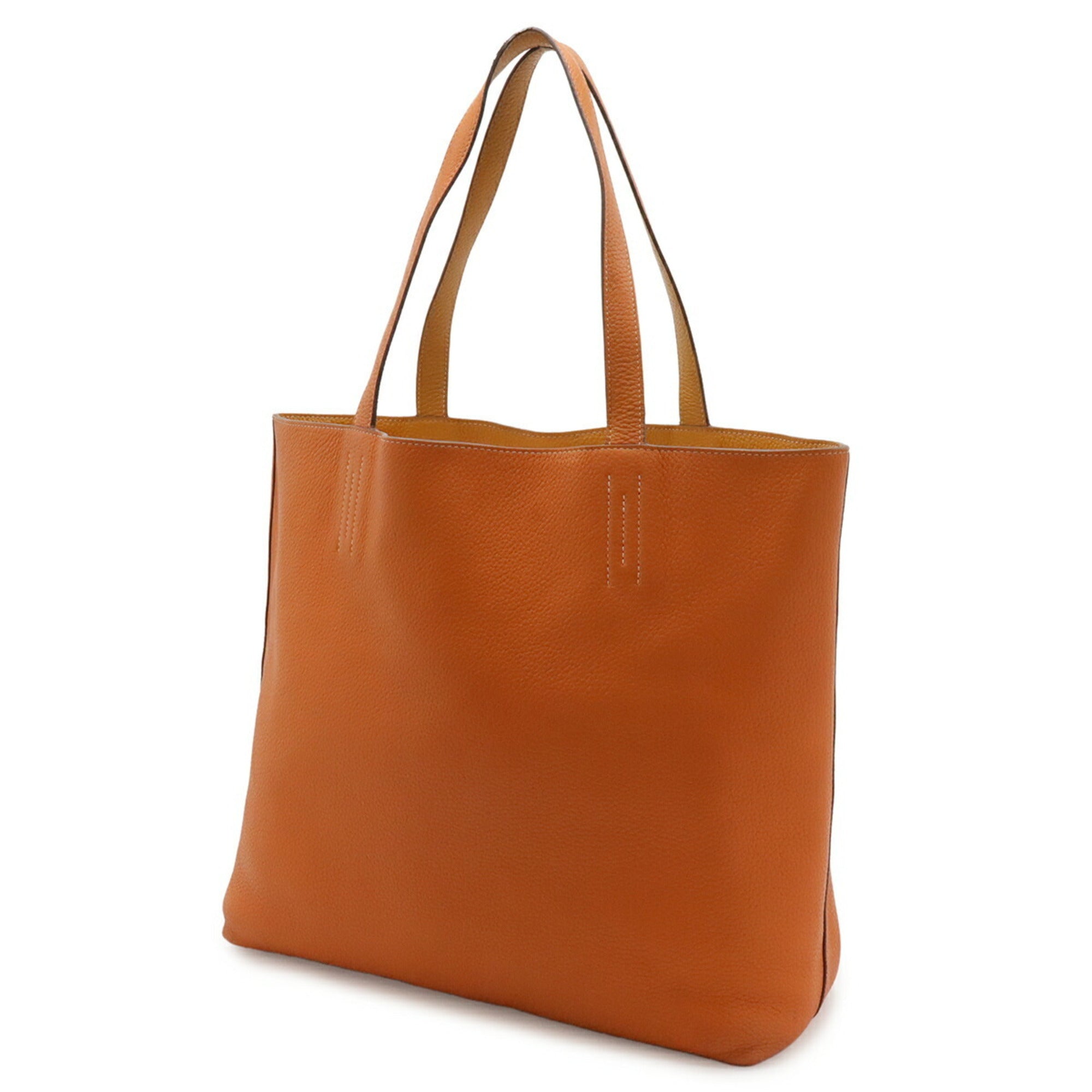 Hermes Orange Yellow Taurillon Clemence Leather Tote Bag (Pre-Owned)