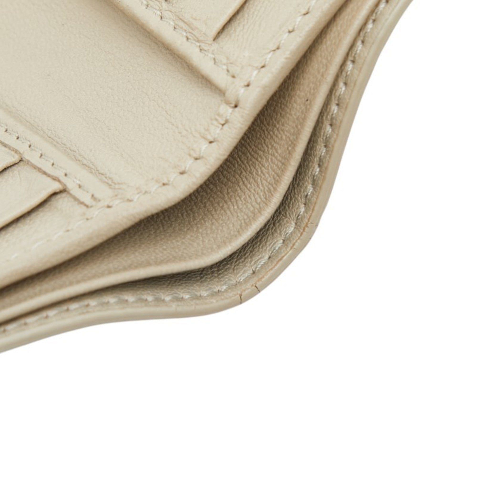 Bottega Veneta Beige Leather Wallet (Bi-Fold) (Pre-Owned)