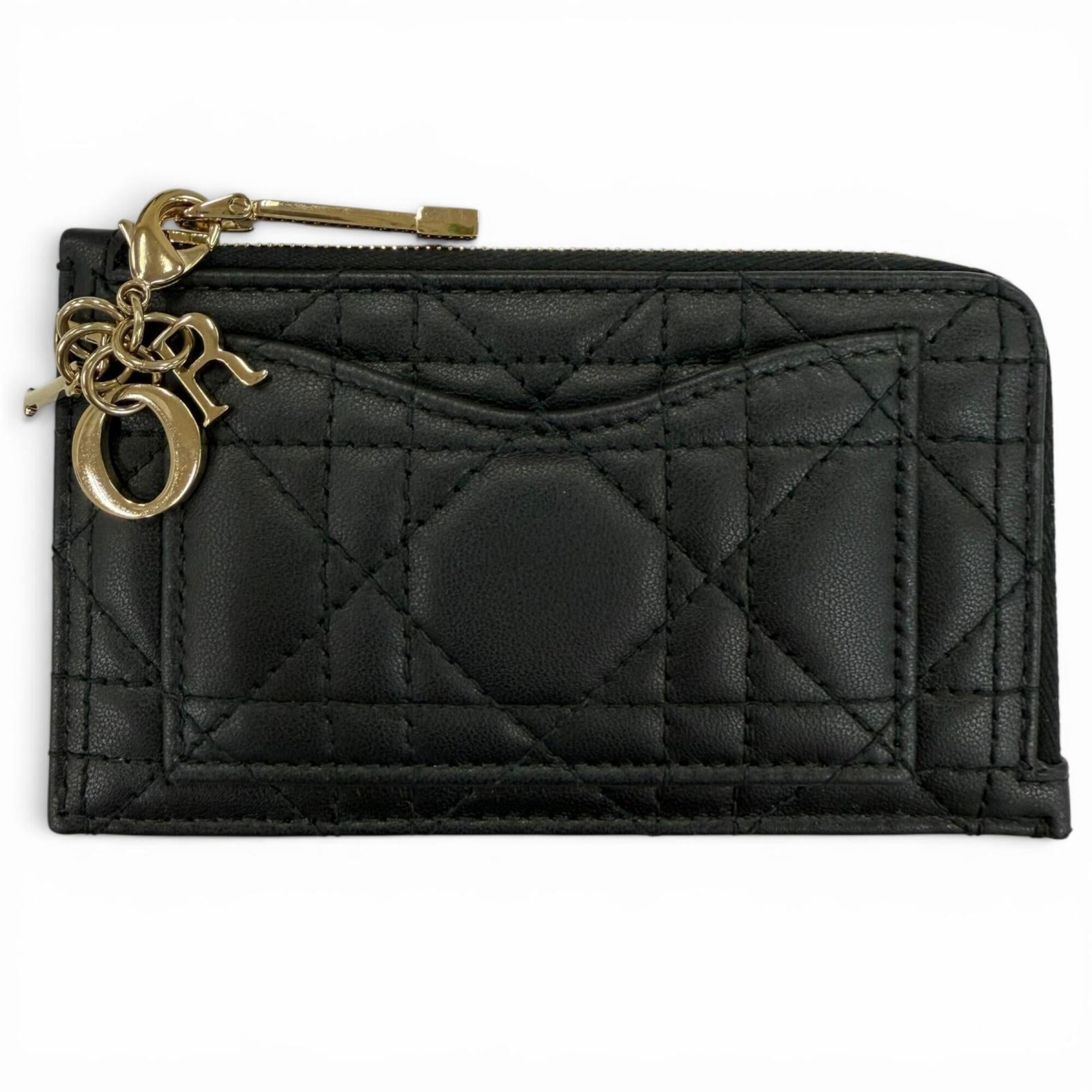 Christian Dior Black Leather Coin Purse/Coin Case (Pre-Owned)