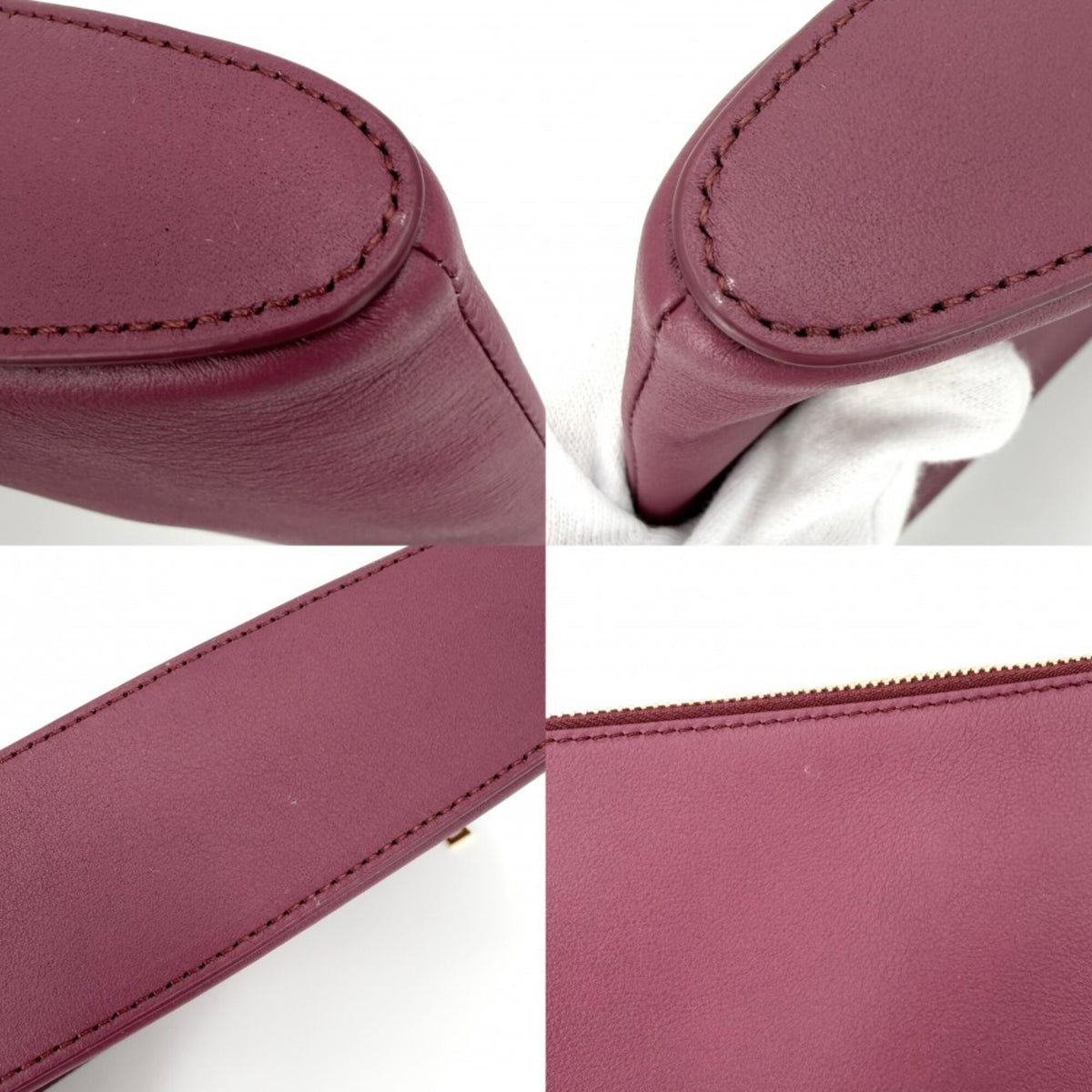 Loewe Bordeaux Leather Clutch Bag Pouch (Pre-Owned)