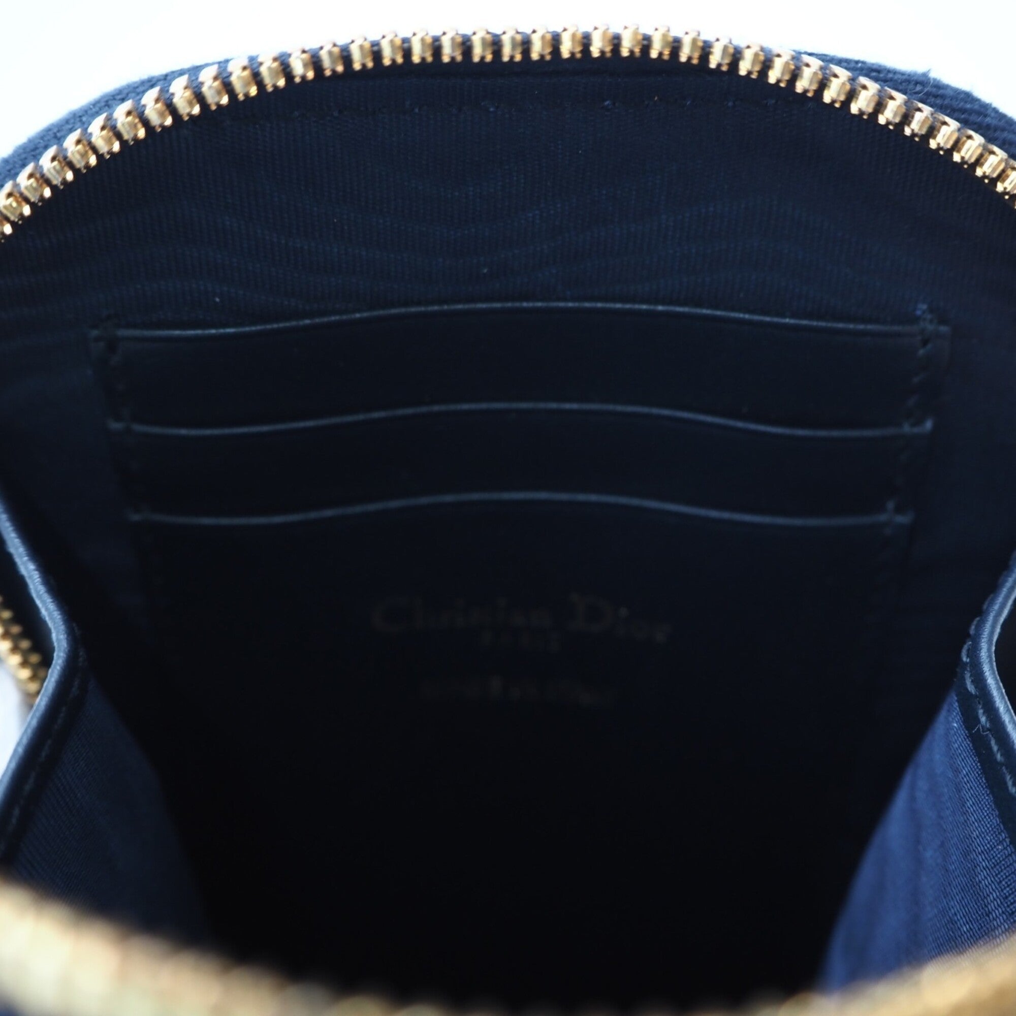 Christian Dior Beige Navy Canvas Leather Shoulder Bag (Pre-Owned)