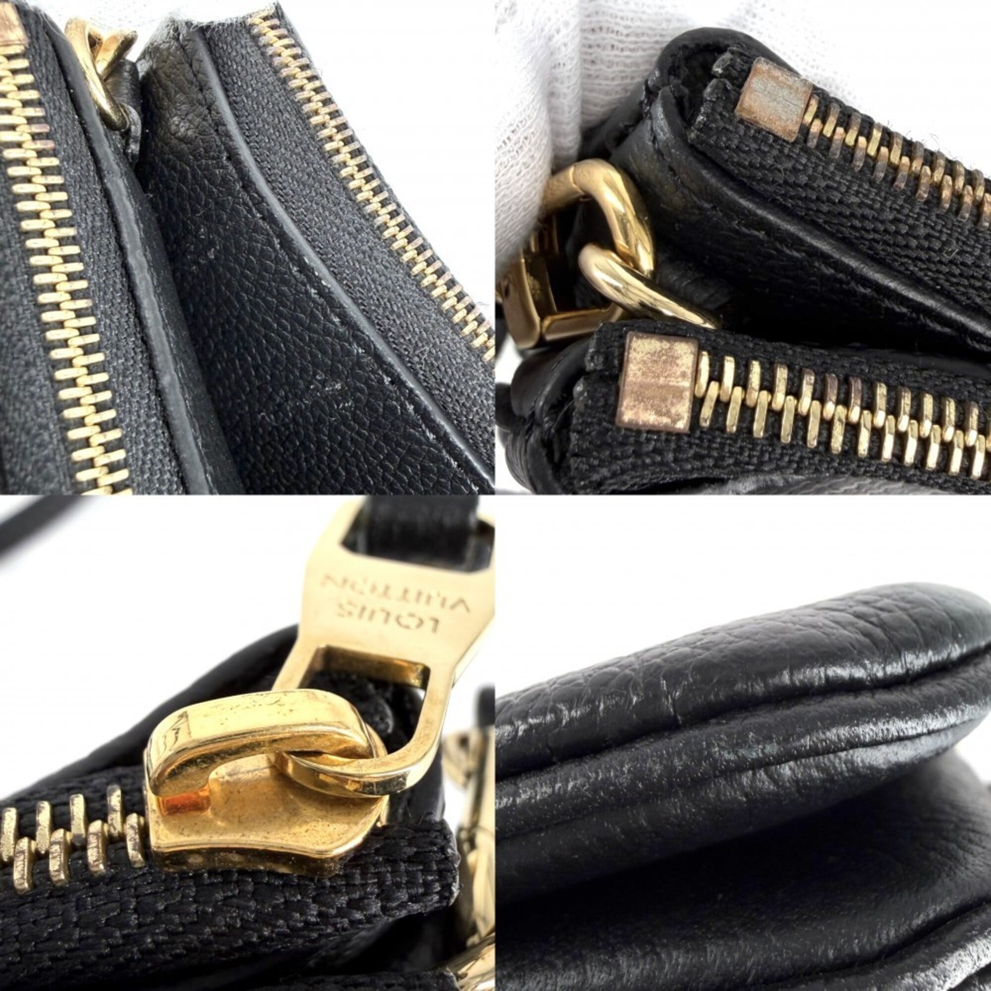 Louis Vuitton Monogram Empreinte Beige Black Monogram Empreinte Pochette Shoulder Bag (Pre-Owned)