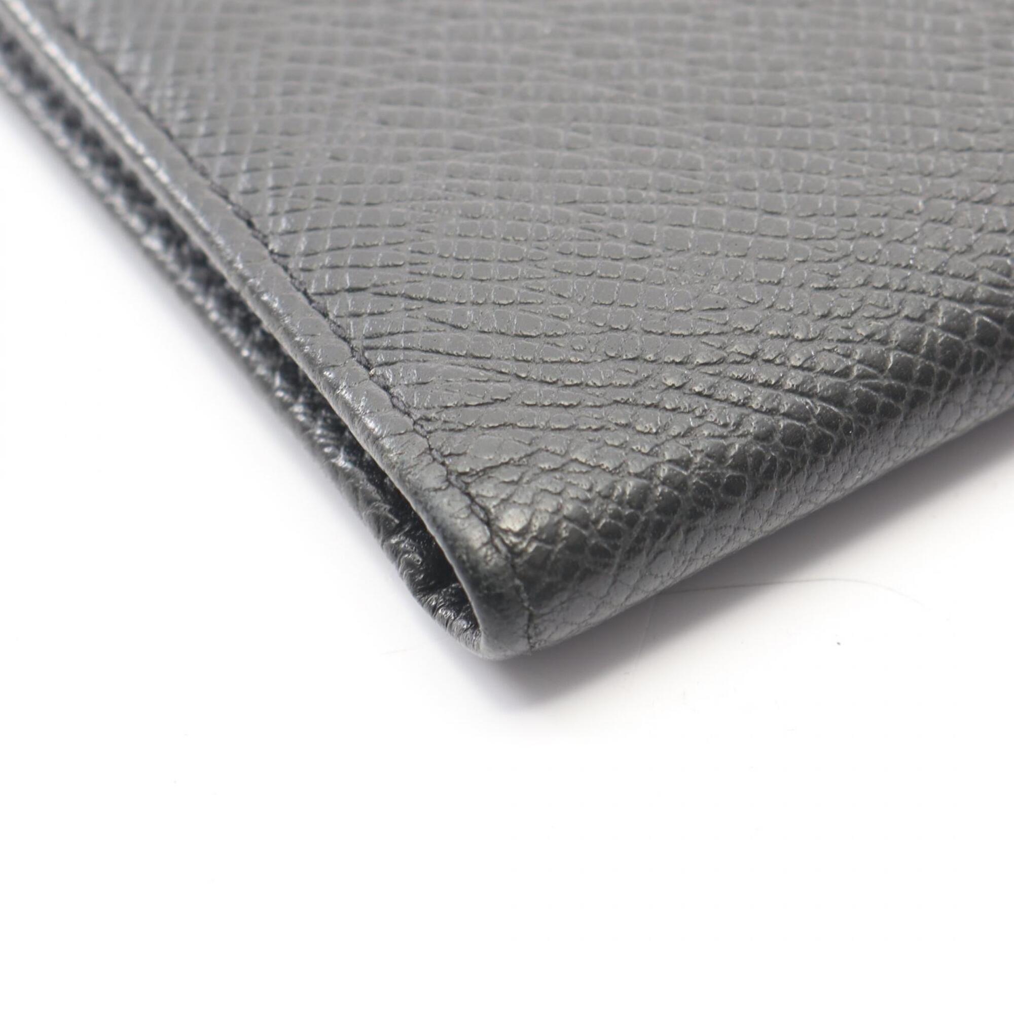 Louis Vuitton Black Leather Long Wallet (Bi-Fold) (Pre-Owned)