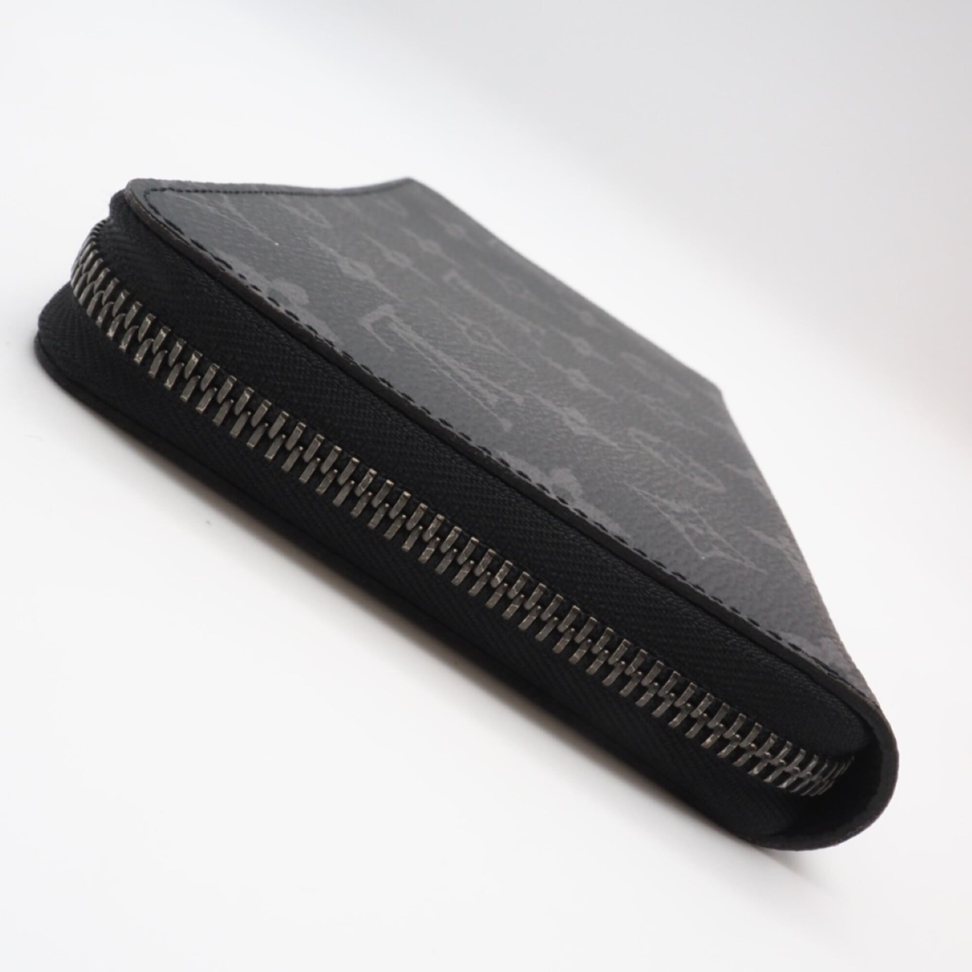 Louis Vuitton Black Gray Coated Canvas Long Wallet (Bi-Fold) (Pre-Owned)