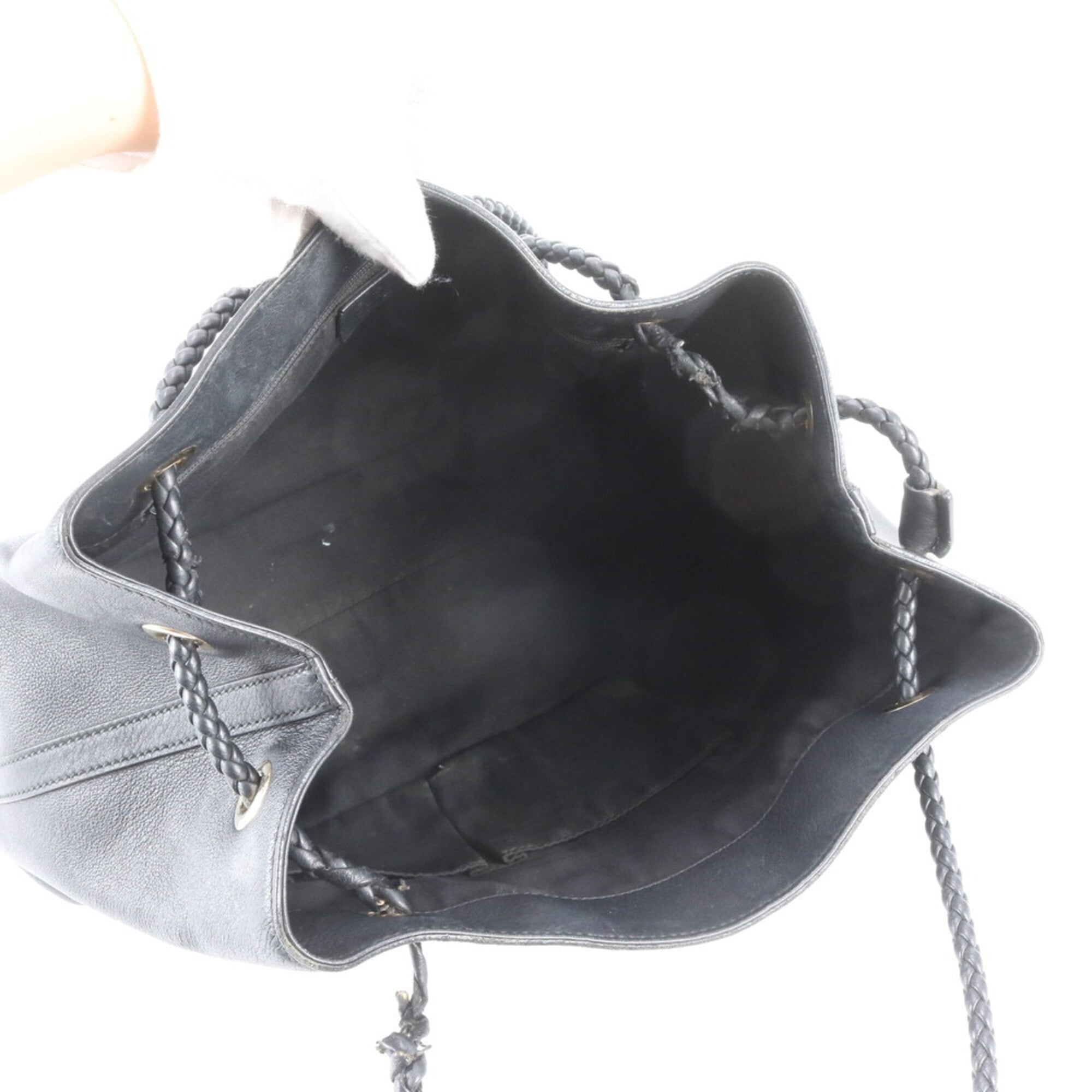 Gucci Black Leather Handbag Shoulder Bag Tote Bag (Pre-Owned)