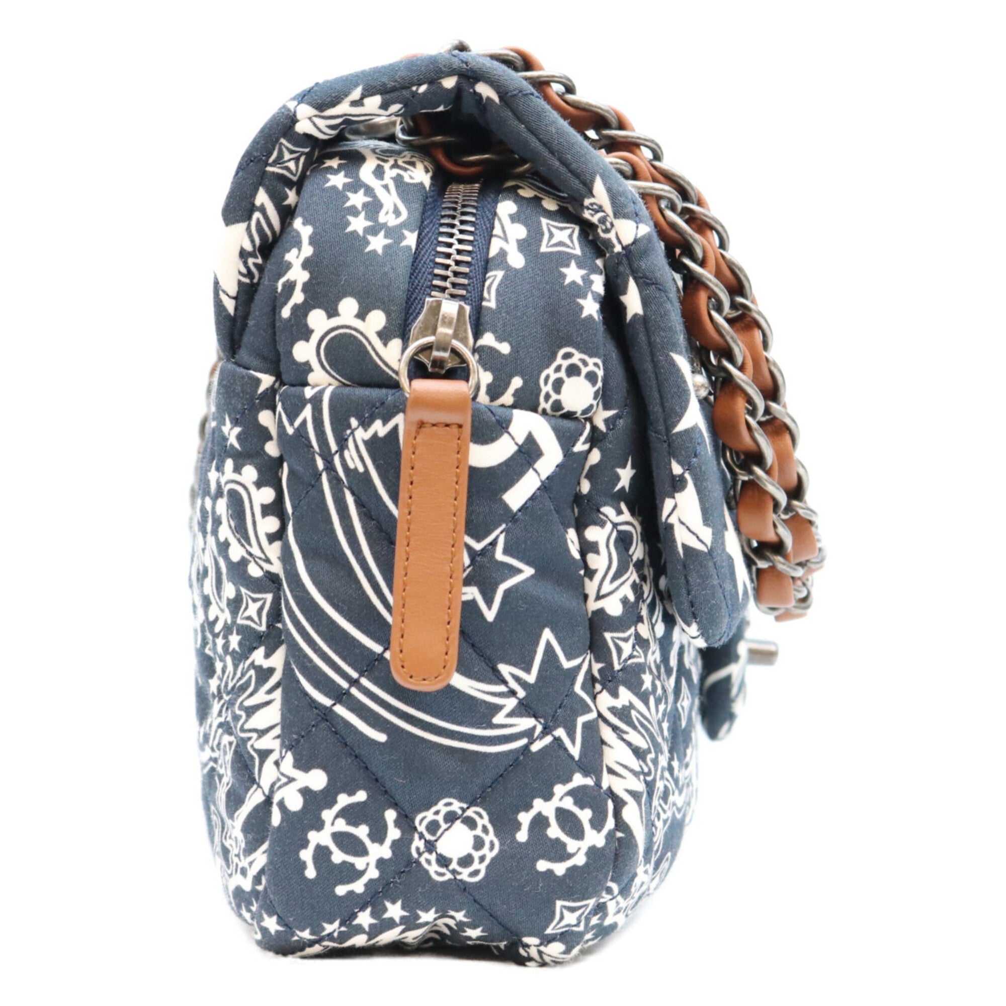 Chanel Navy Cotton Shoulder Bag (Pre-Owned)