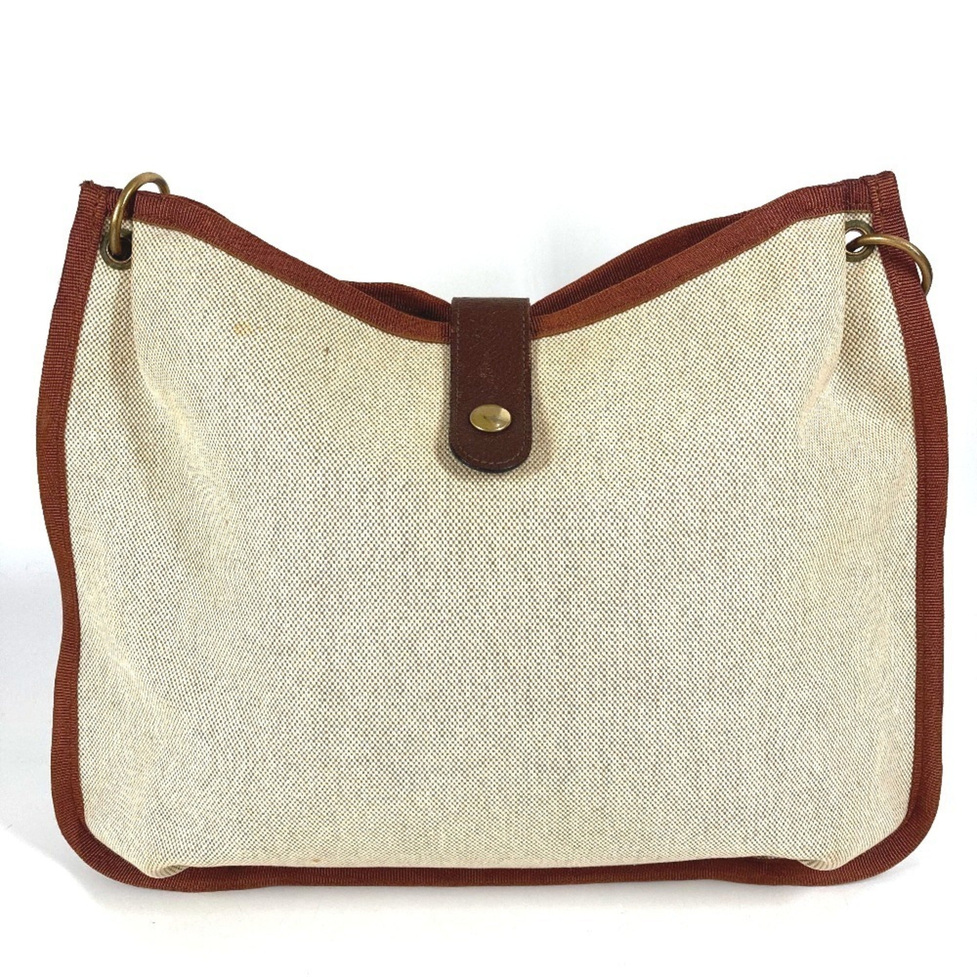 Hermes Beige Toile H Pochette Shoulder Bag (Pre-Owned)