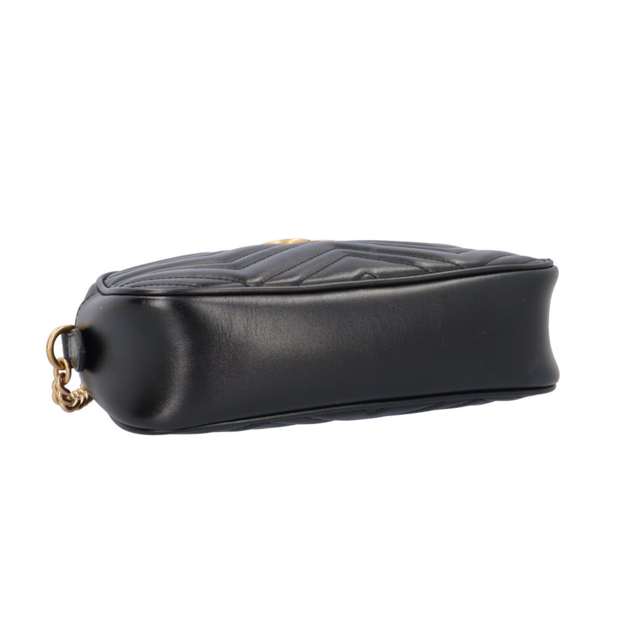 Gucci Gg Marmont Black Leather Shoulder Bag (Pre-Owned)