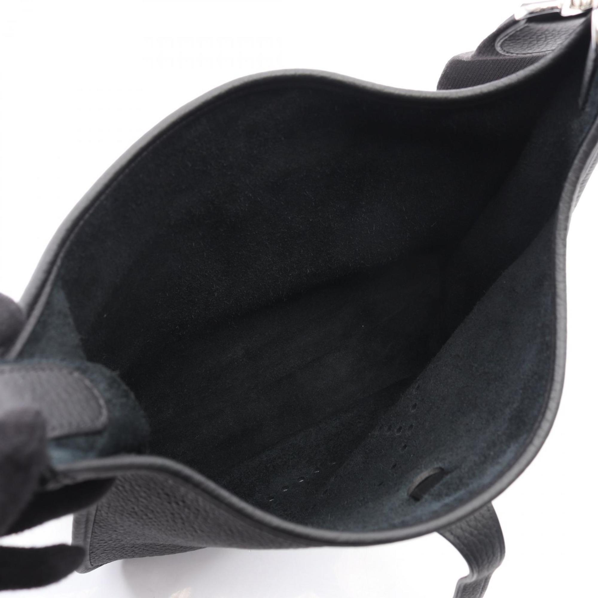 Hermes Black Taurillon Clemence Leather Shoulder Bag (Pre-Owned)