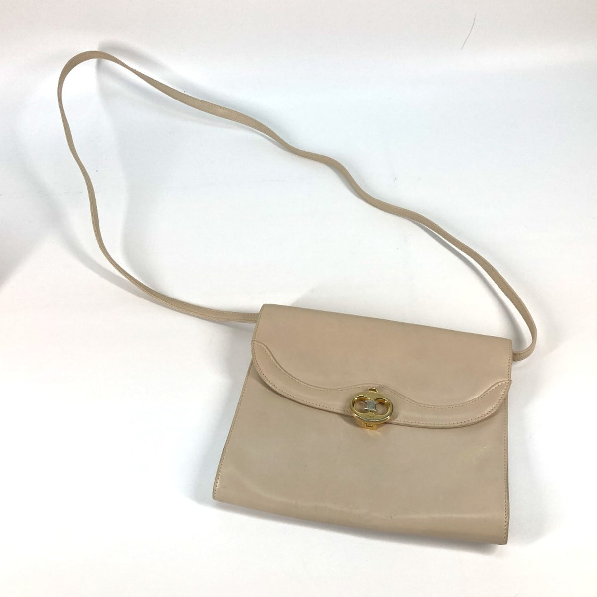 Celine Beige Leather Shoulder Bag (Pre-Owned)