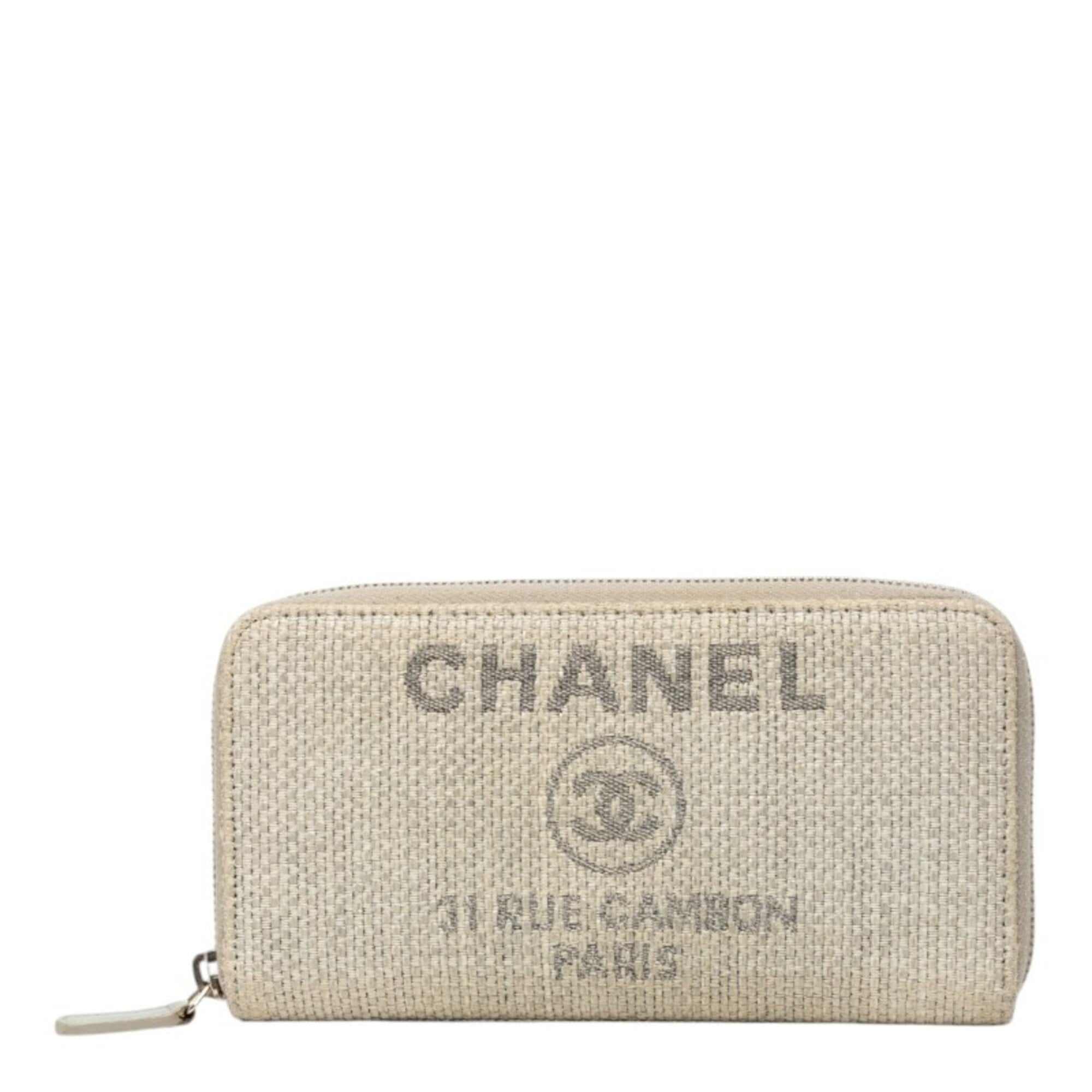 Chanel Gray Tweed Long Wallet (Bi-Fold) (Pre-Owned)