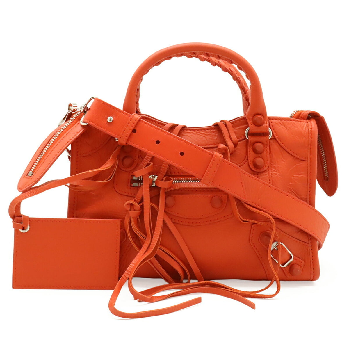 Balenciaga Red Color Leather Handbag Shoulder Bag (Pre-Owned)