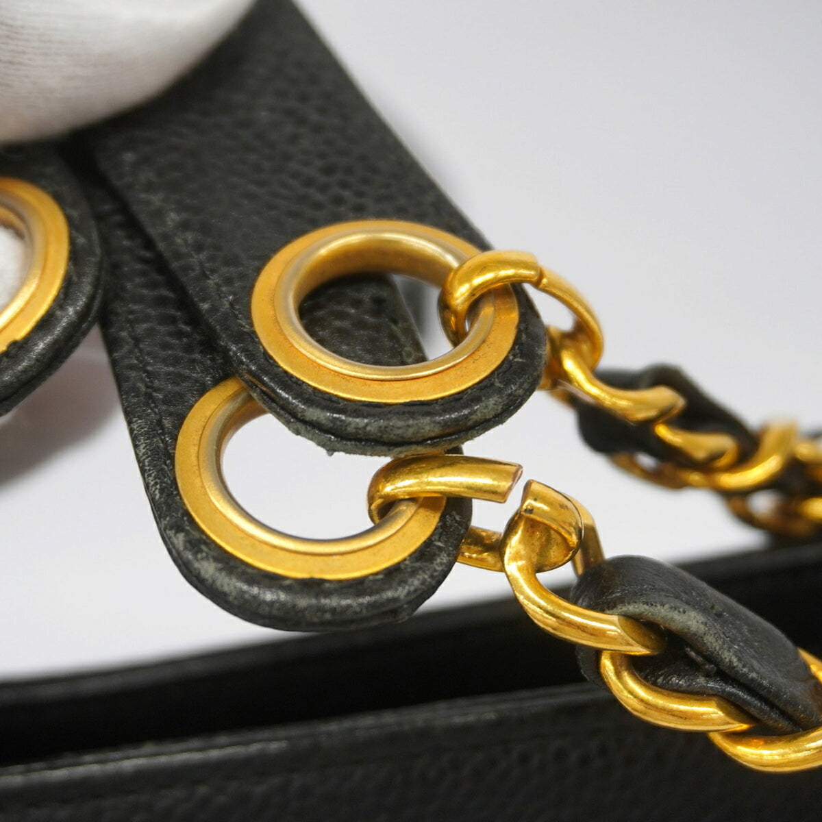 Chanel Black Grained Calfskin Tote Bag (Pre-Owned)