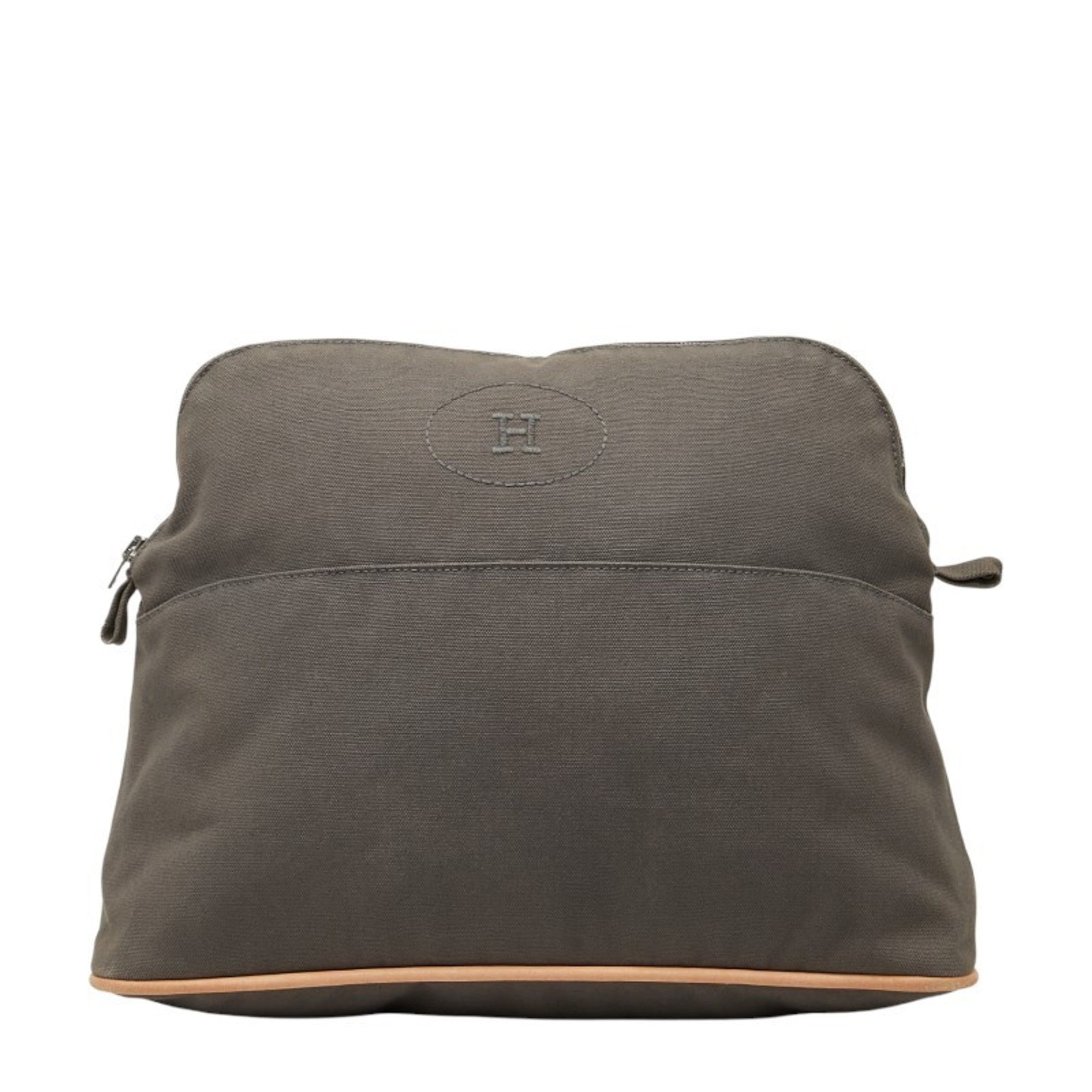 Hermes Gray Brown Cotton Pouch (Pre-Owned)