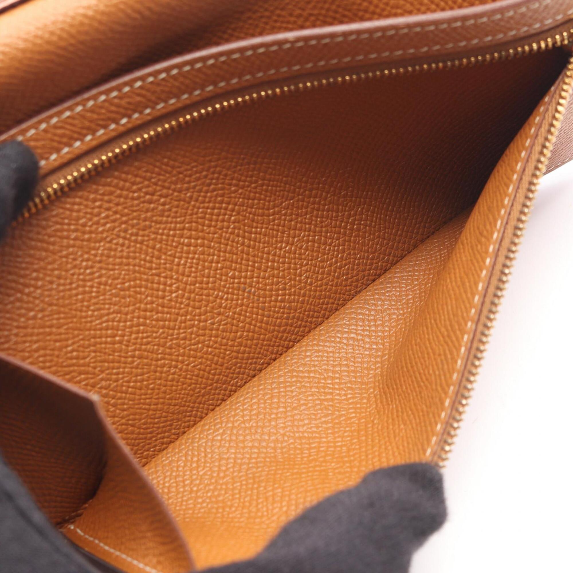 Hermes Brown Epsom Leather Long Wallet (Bi-Fold) (Pre-Owned)